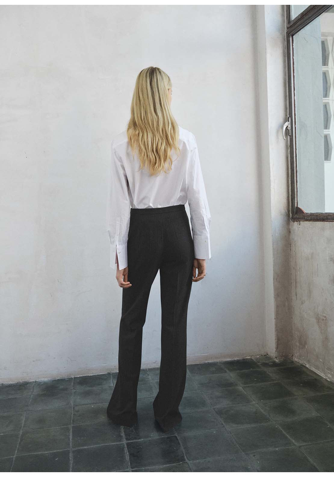 Pinstripe Suit Trousers - Grey