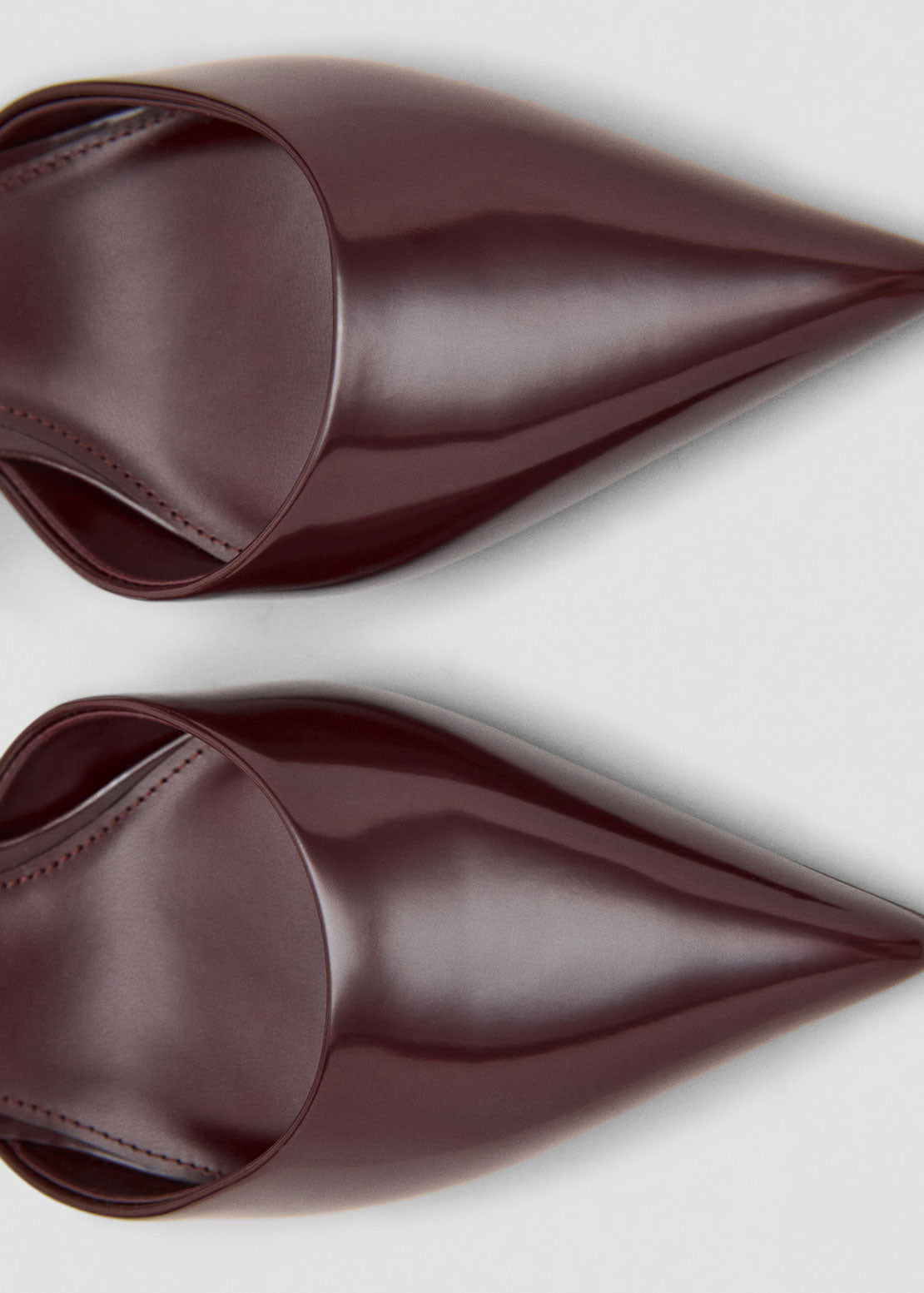 Mango Kitten Heeled Shoes With Ankle Strap - Burgundy 3 Shaws Department Stores