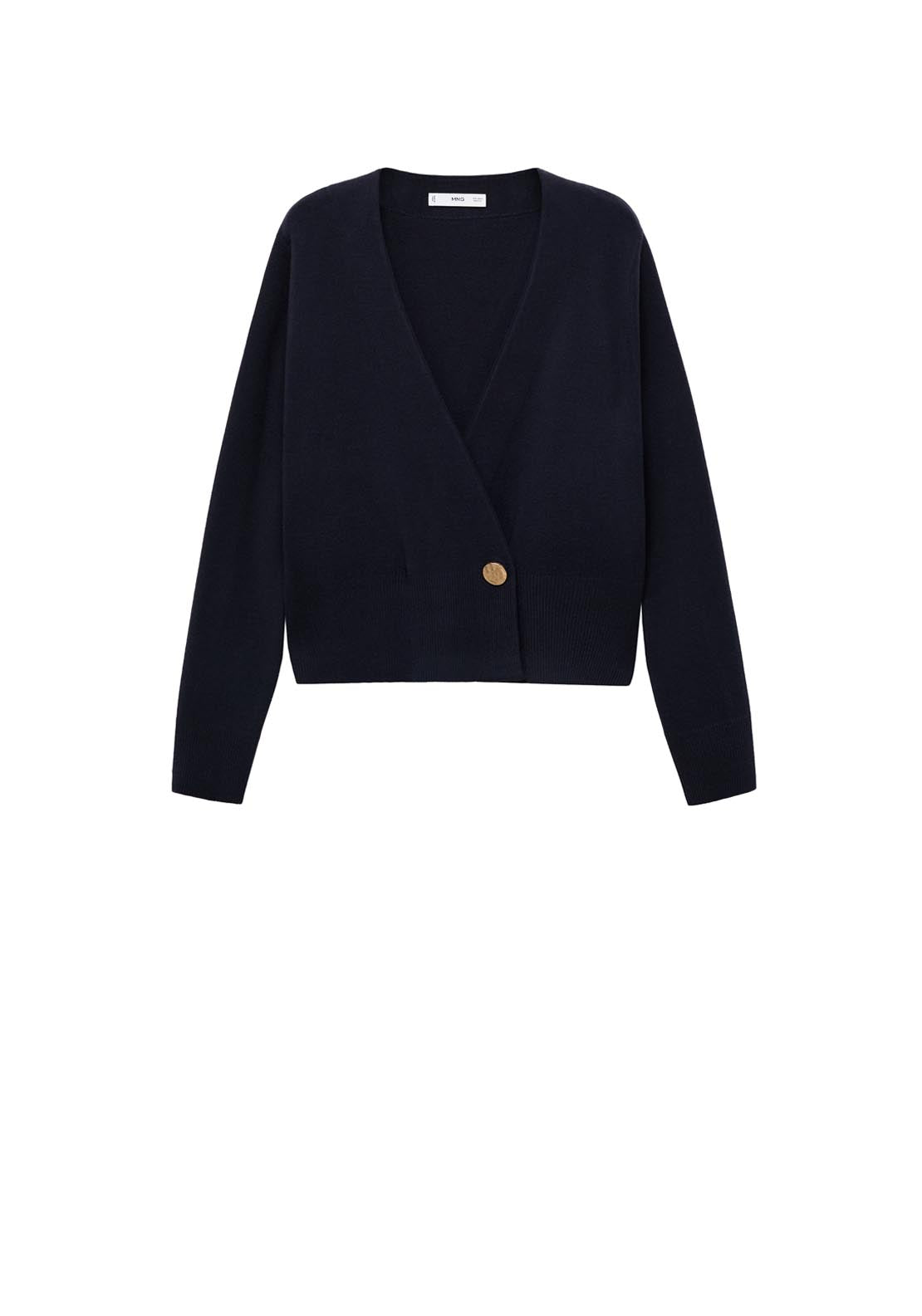 Mango Cross Over Cardigan With Jewel Button - Brown 5 Shaws Department Stores