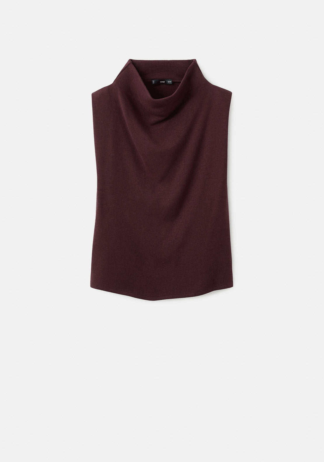 Draped Neck Top - Burgundy