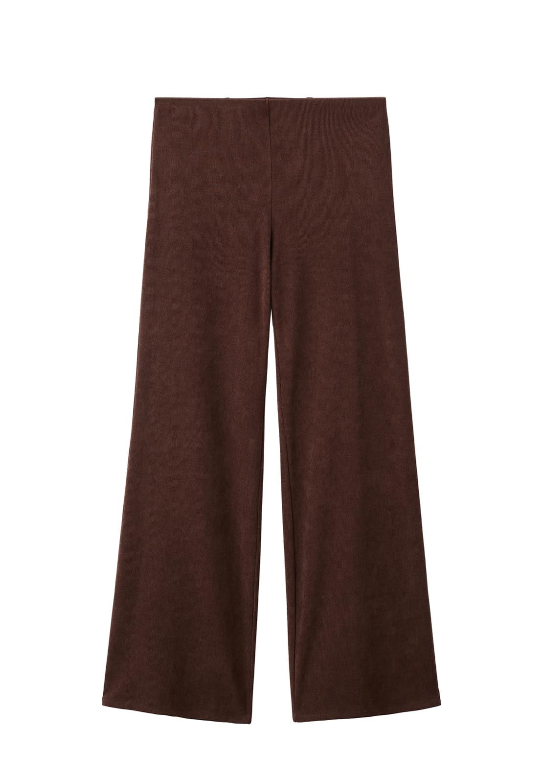 Corduroy Trousers With Elastic Waist - Brown