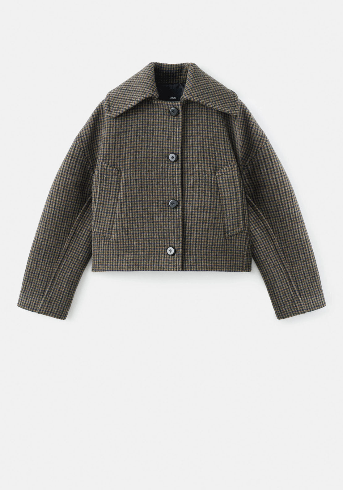 Houndstooth Wool Jacket - Brown