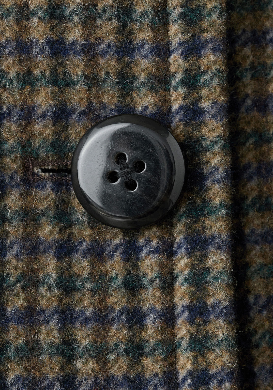 Houndstooth Wool Jacket - Brown