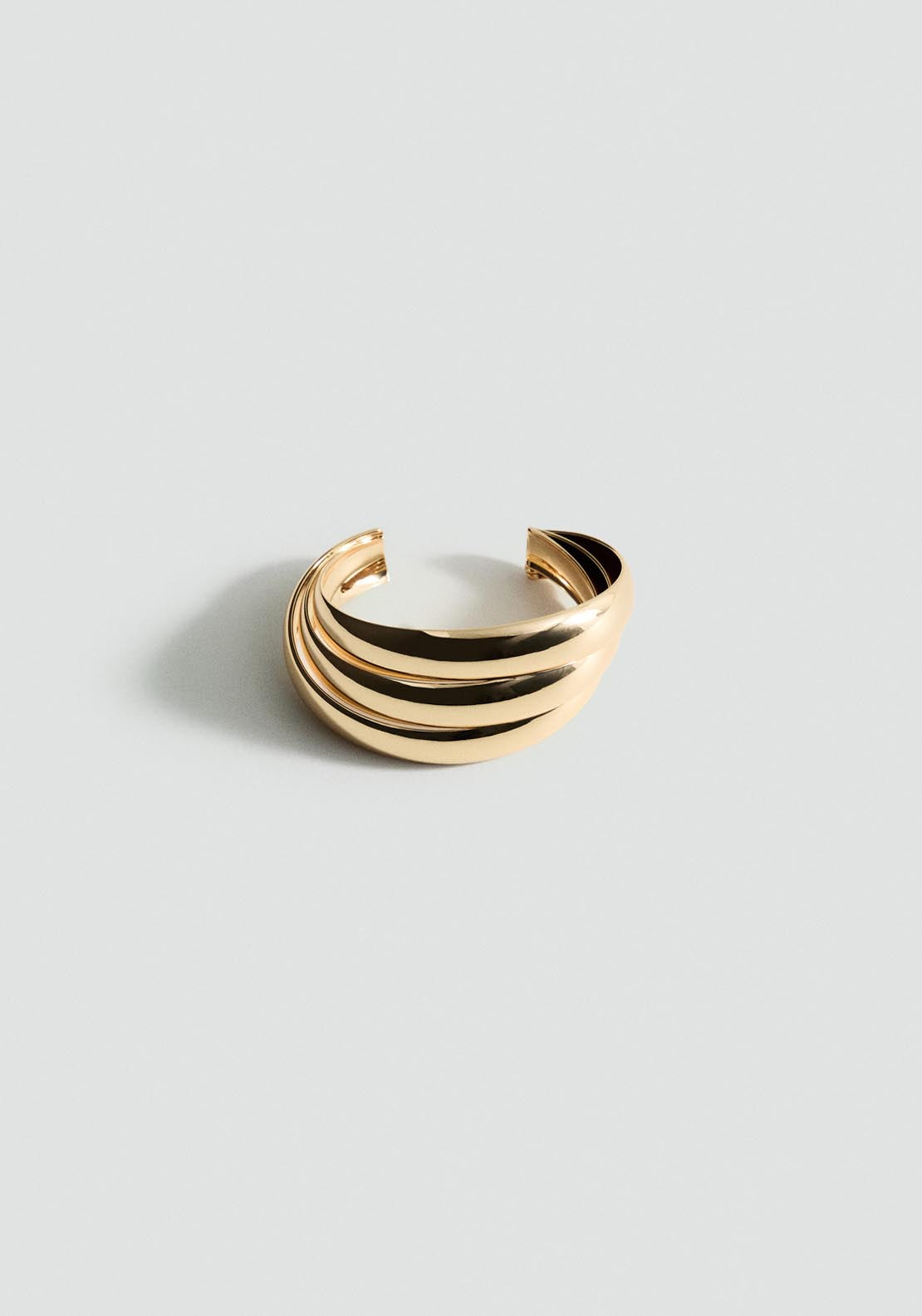Mango Rigid Bracelet With Relief - Gold 1 Shaws Department Stores