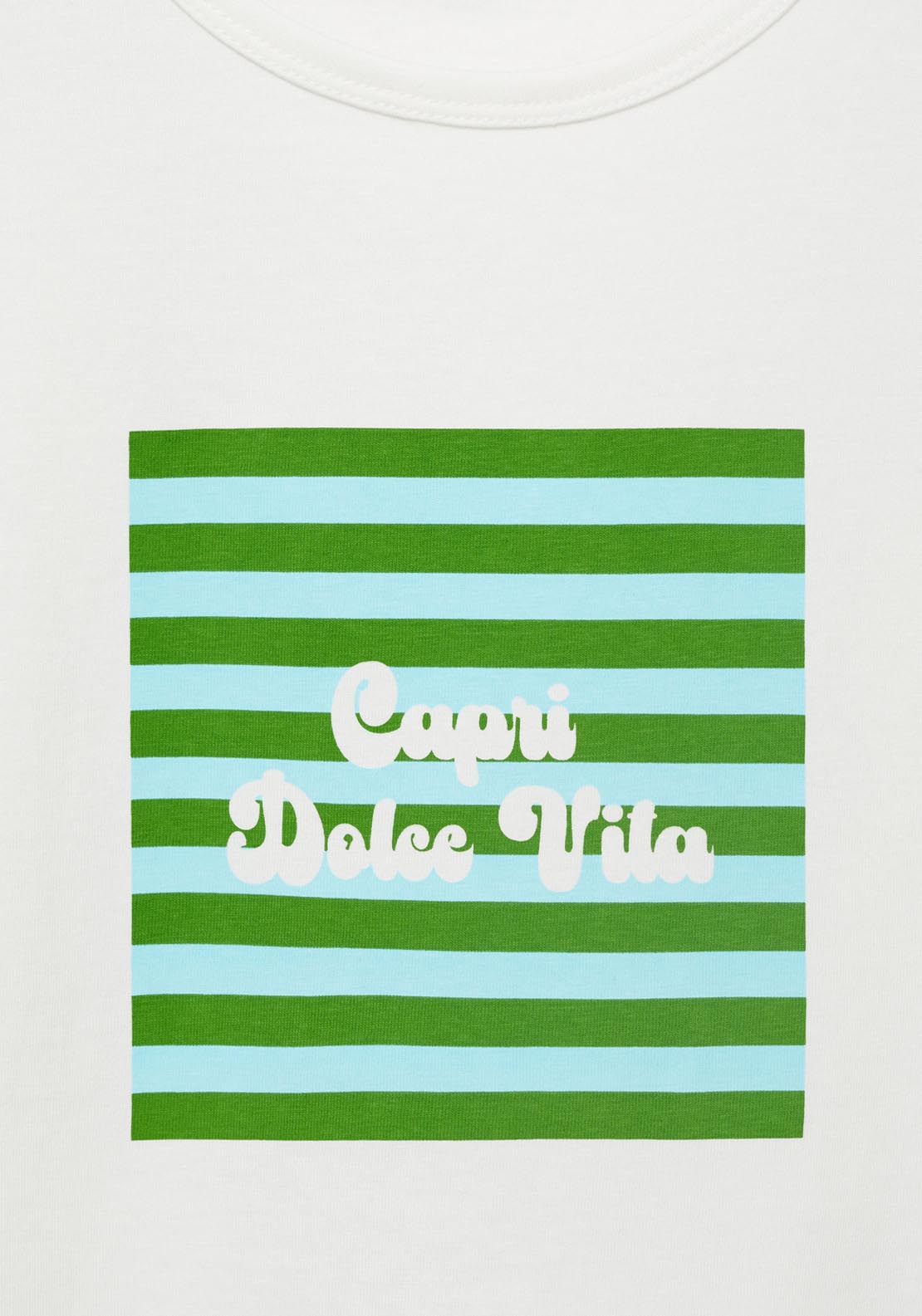 Mango Short Sleeve Printed T-Shirt - Light/pastel Green 2 Shaws Department Stores