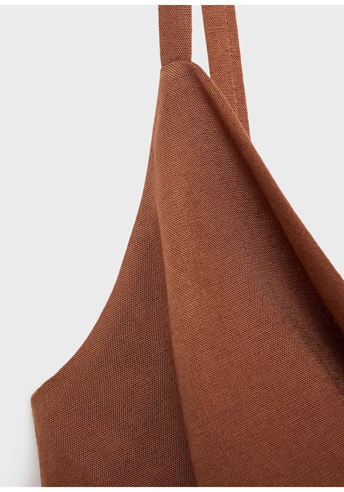Long Jumpsuit With Draped Neckline - Brown