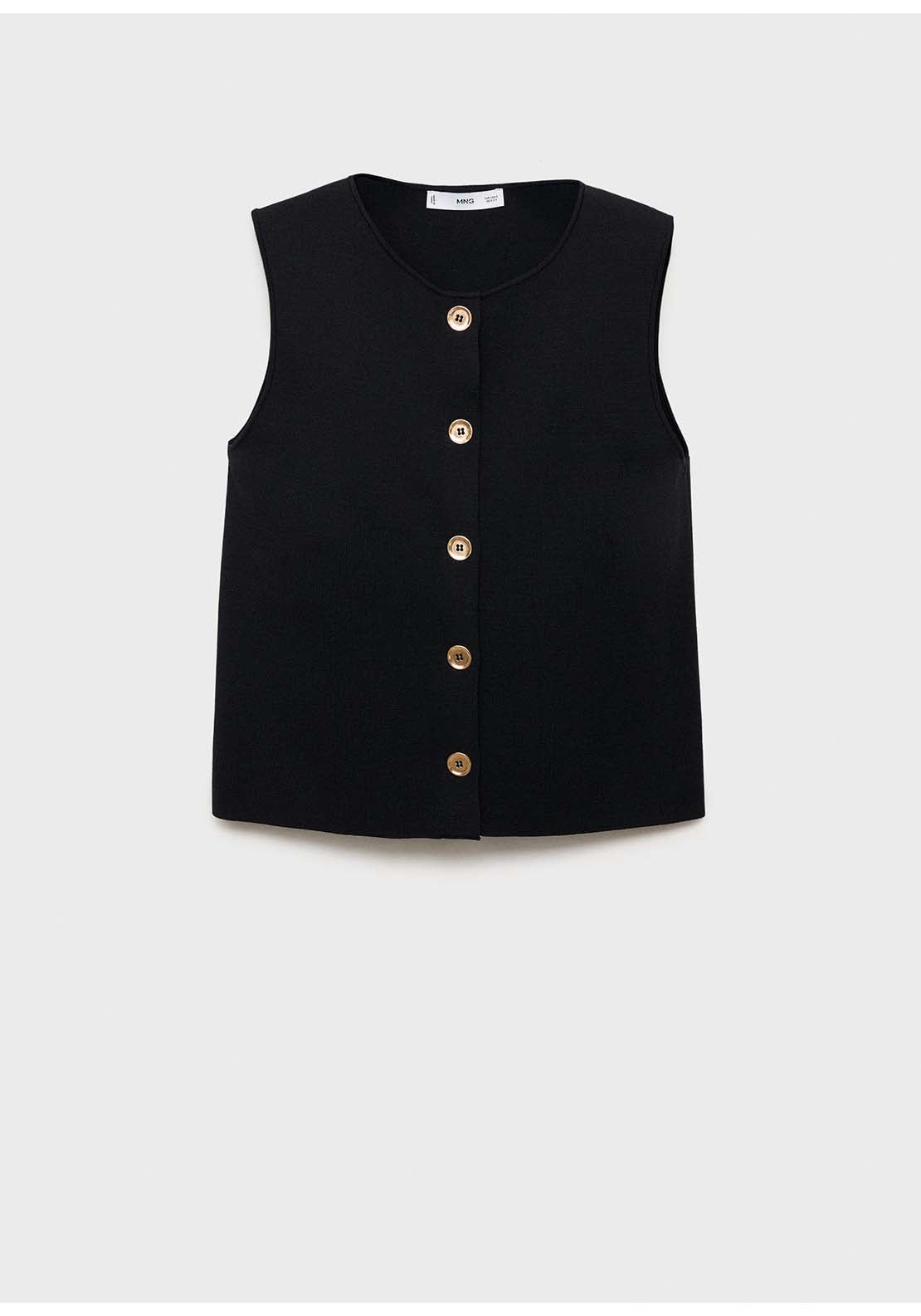 Fine Knit Gilet - Black