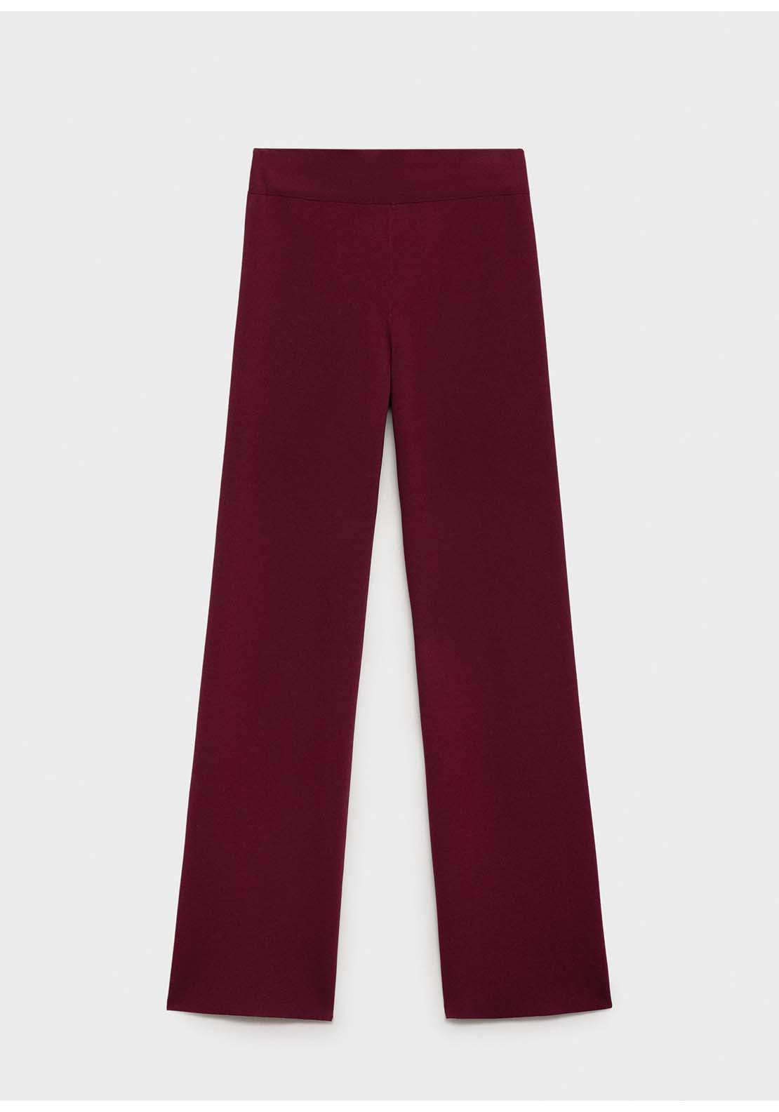Straight Knitted Trousers - Red