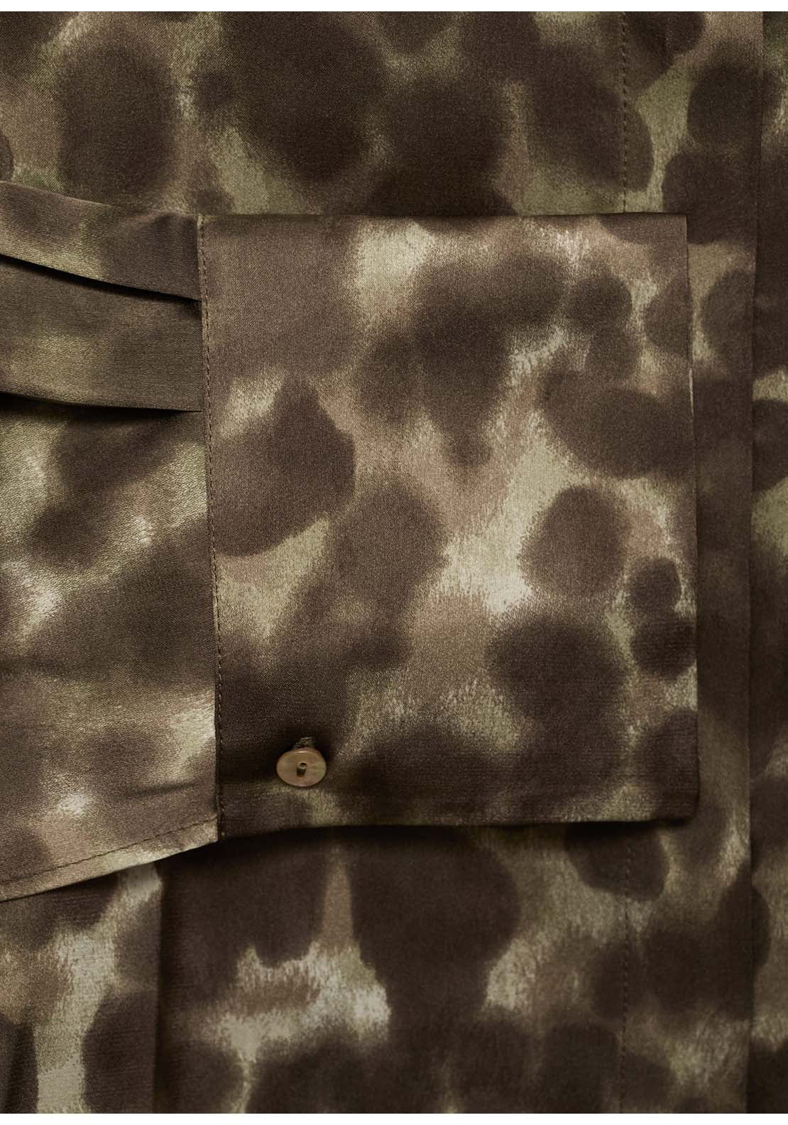 Satin Print Shirt - Brown