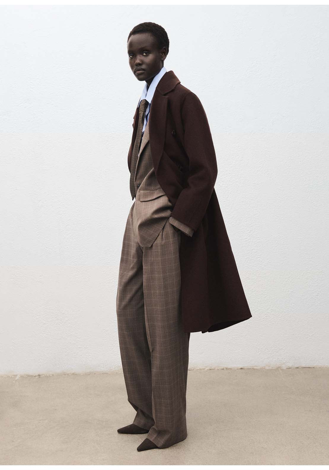 Handmade Oversized Wool Coat - Brown