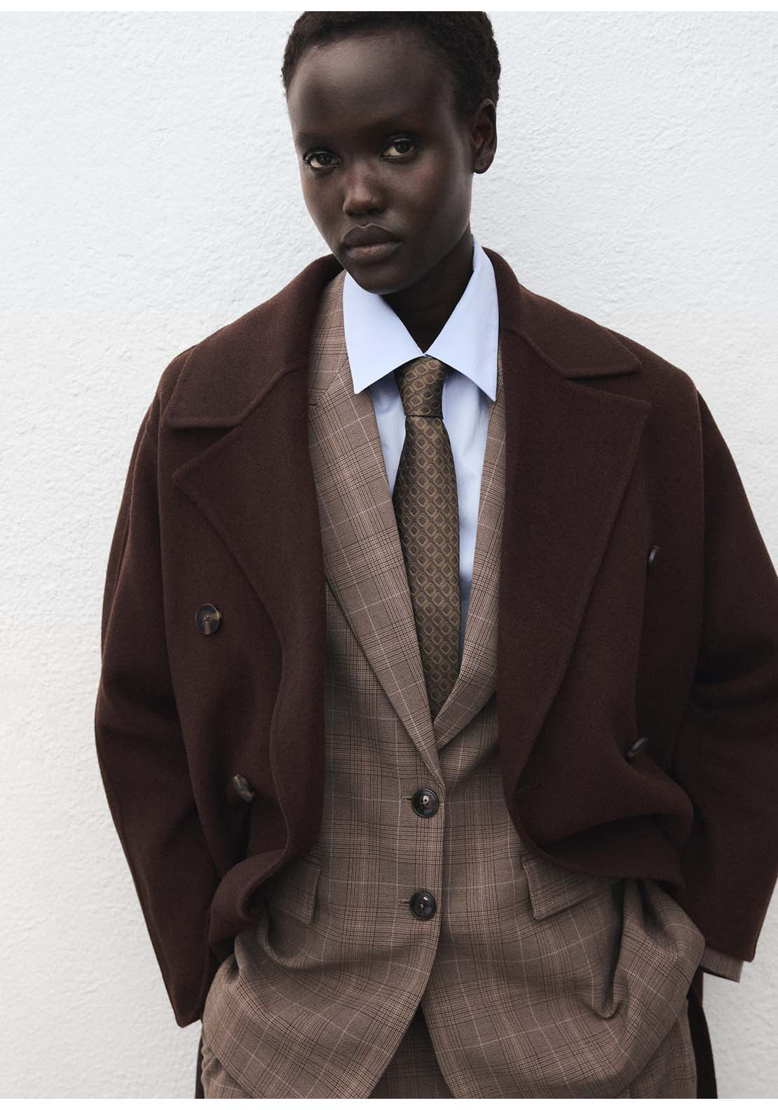Handmade Oversized Wool Coat - Brown