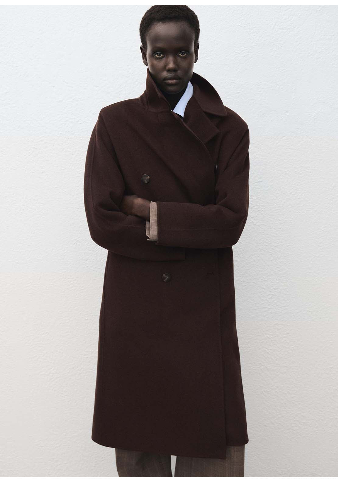 Handmade Oversized Wool Coat - Brown