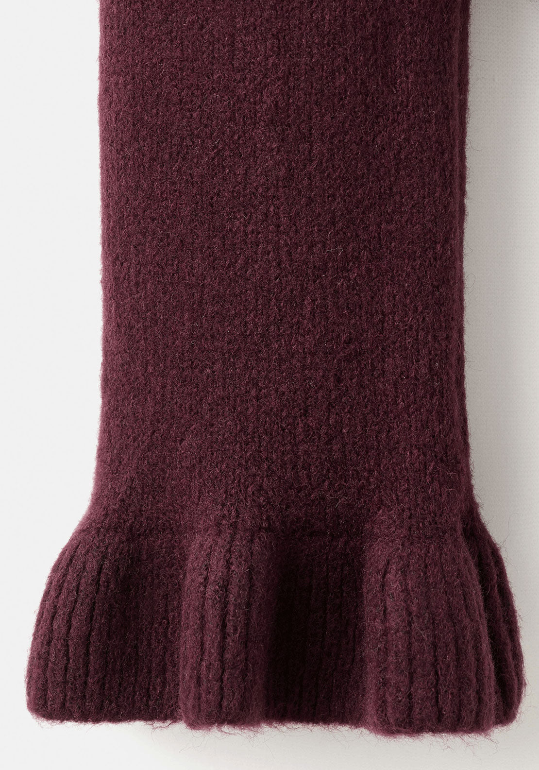 Ruffle Knit Cardigan - Burgundy