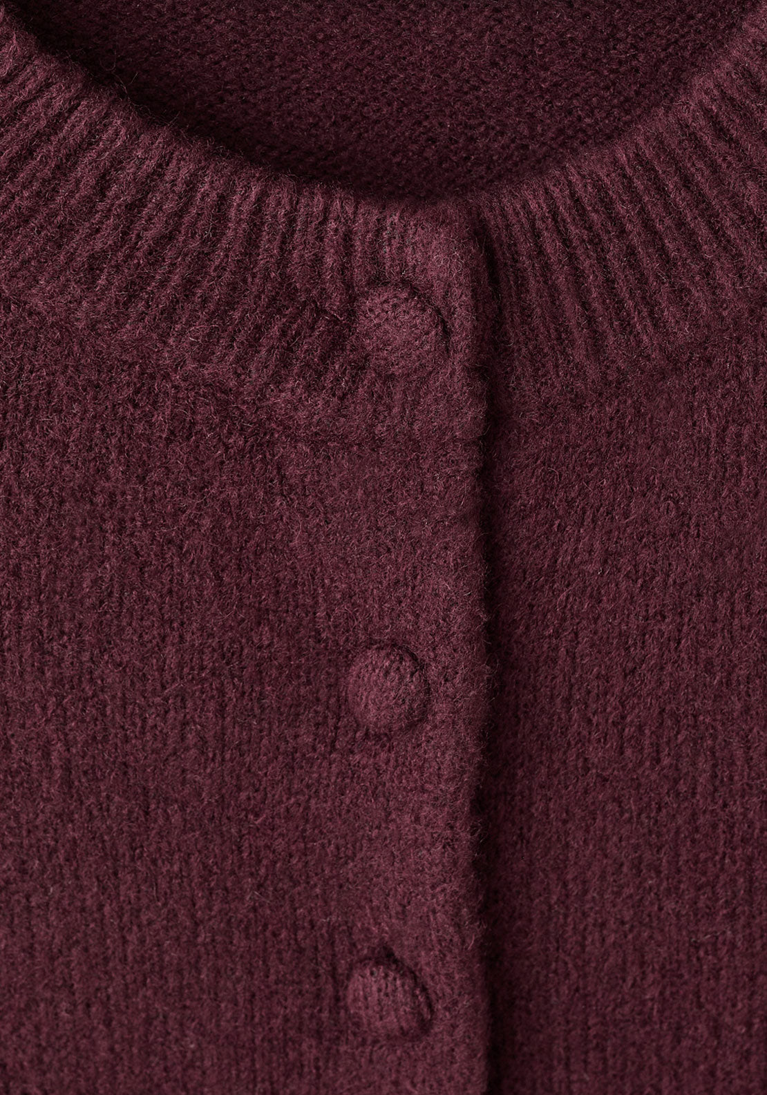 Ruffle Knit Cardigan - Burgundy
