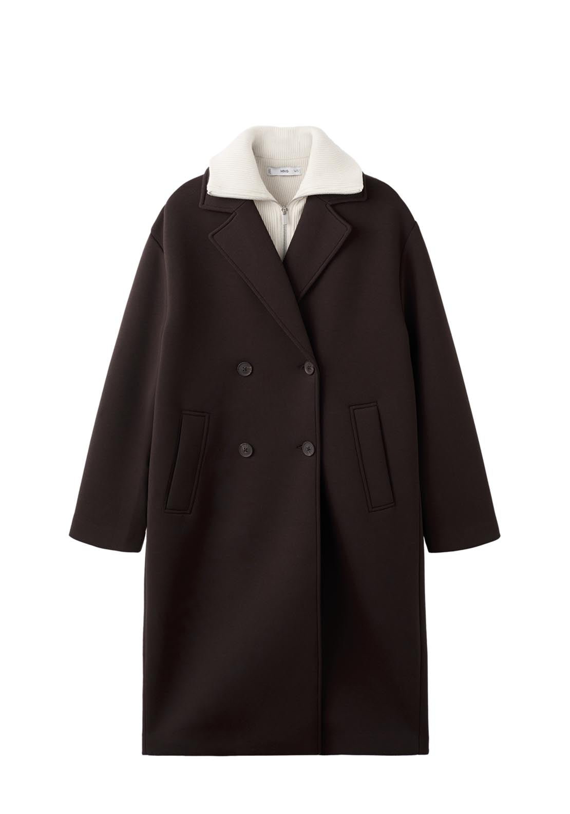 Long Combined Coat - Brown