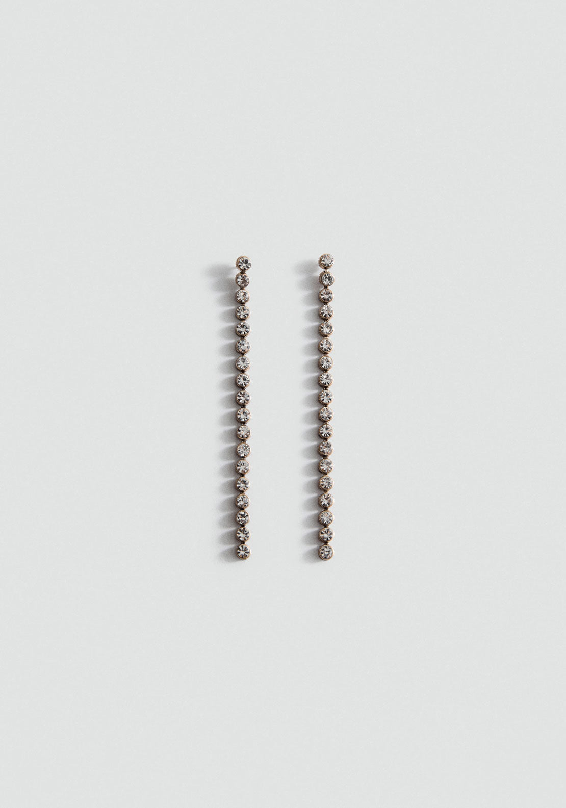 Long Crystal Earrings - Gold