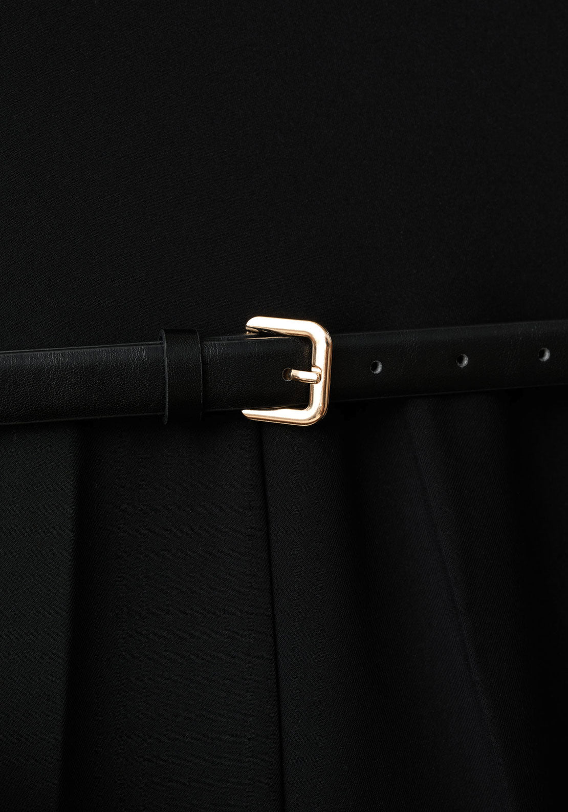 Jumpsuit With Draped Neck And Belt - Black