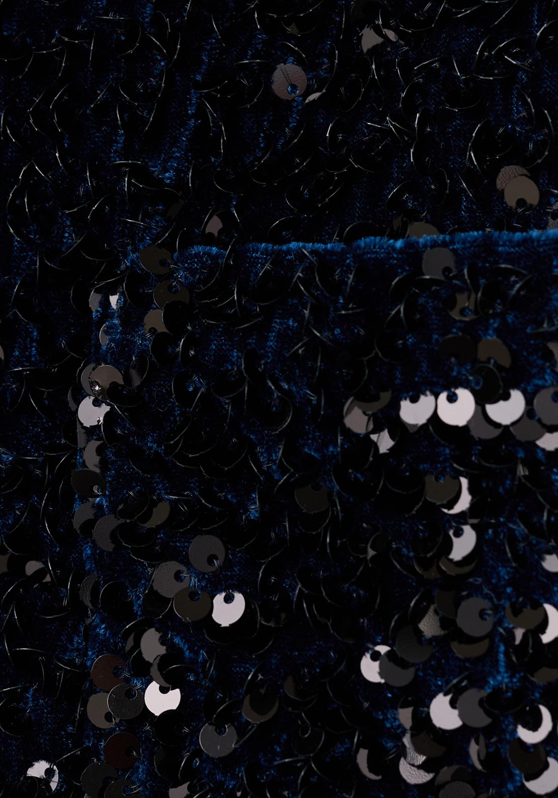 Velvet Jacket With Sequins And Bow - Blue