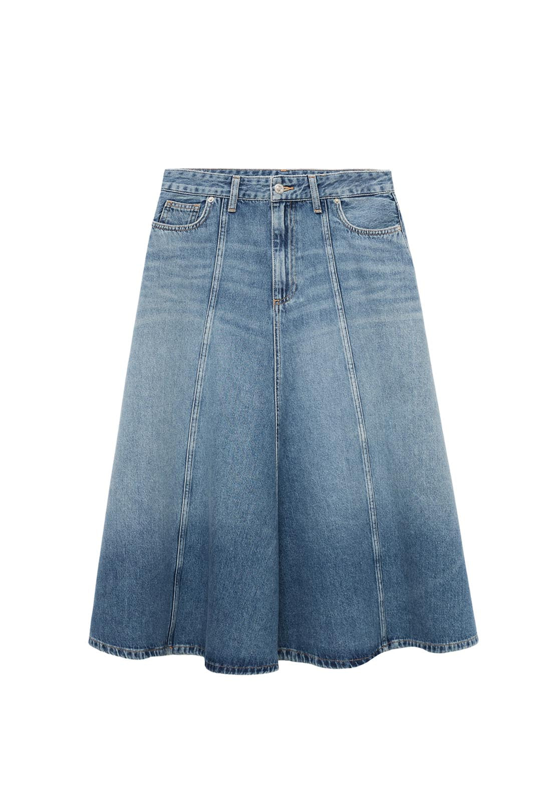 Mango Denim Midi Skirt - Blue 6 Shaws Department Stores