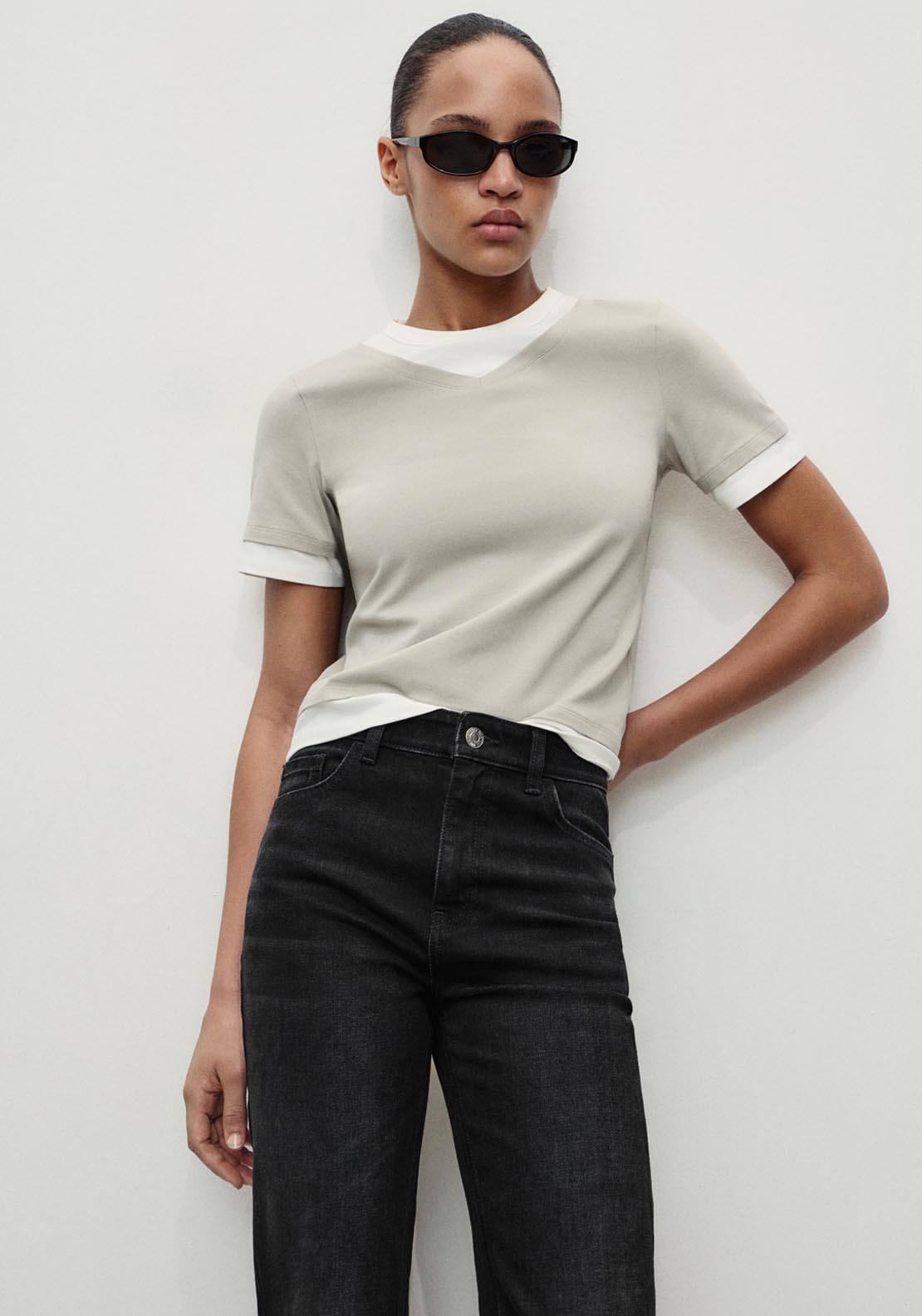 Mango Newmom Comfort High Rise Jeans - Grey 3 Shaws Department Stores