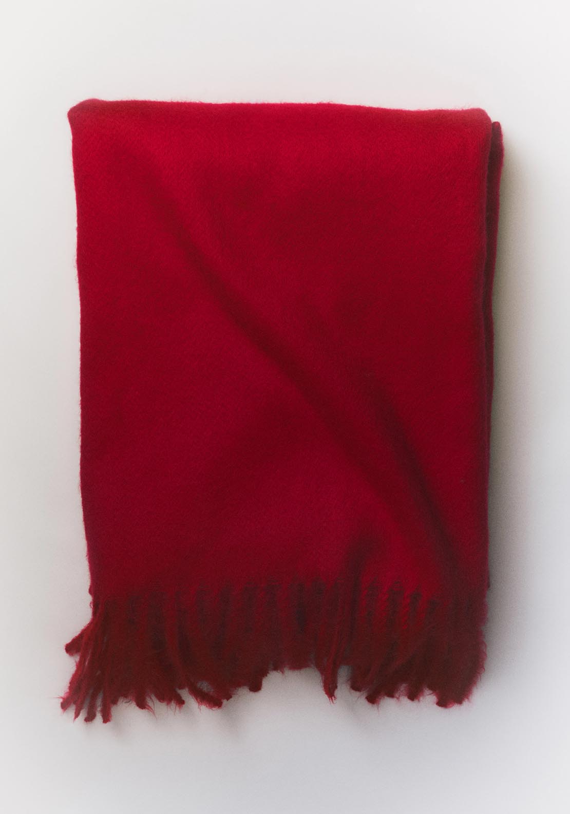 Mango Fringed Edge Scarf - Red 3 Shaws Department Stores