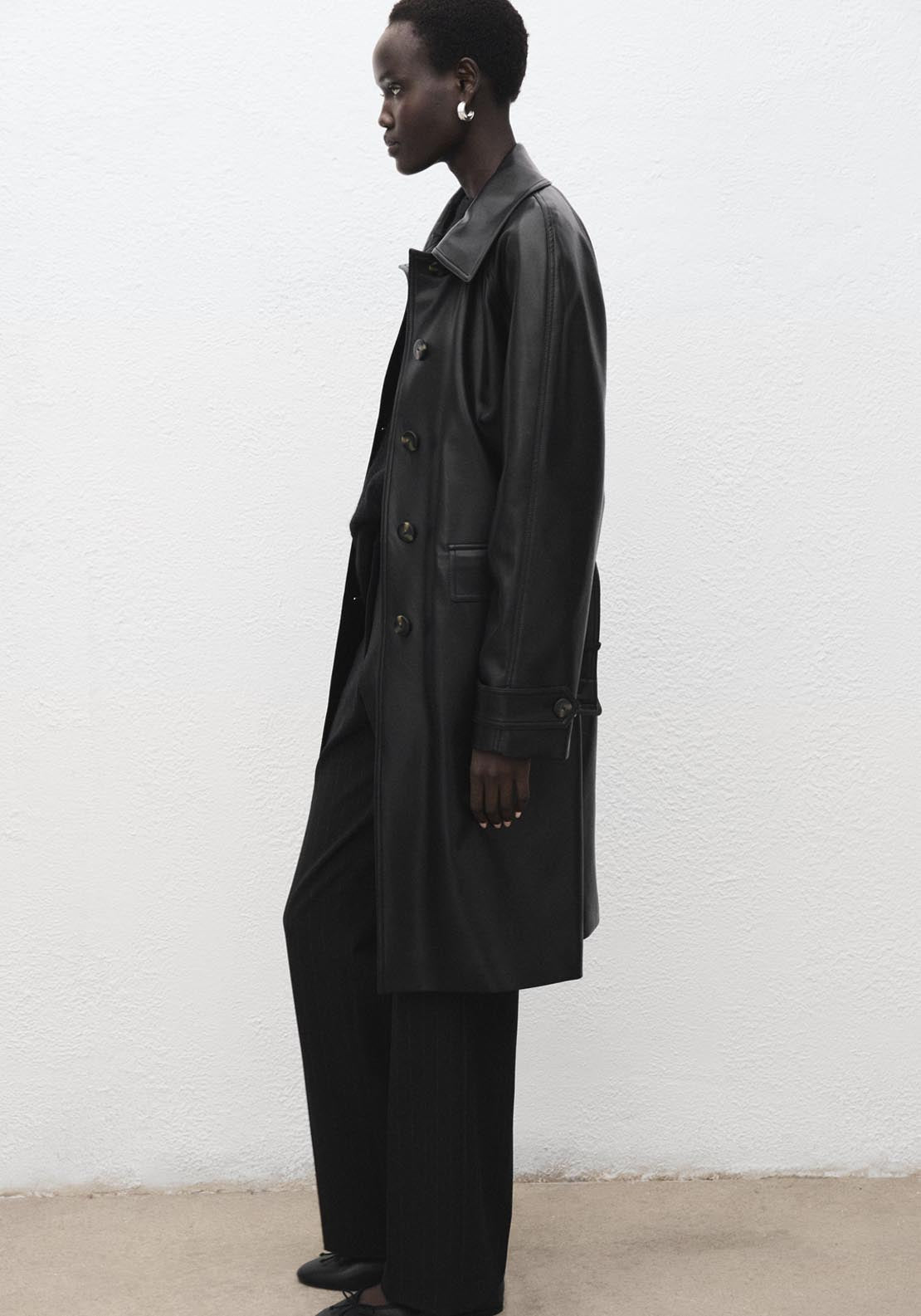 Mango Petra Trenchcoat - Black 3 Shaws Department Stores