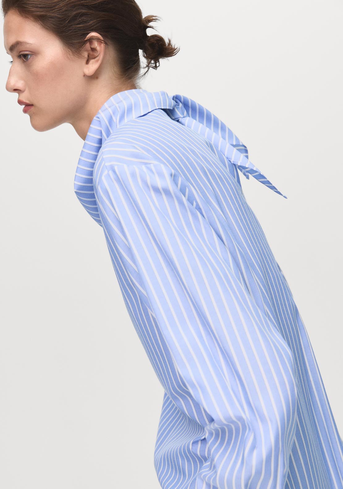 Mango Striped Blouse With Handkerchief - Blue 3 Shaws Department Stores