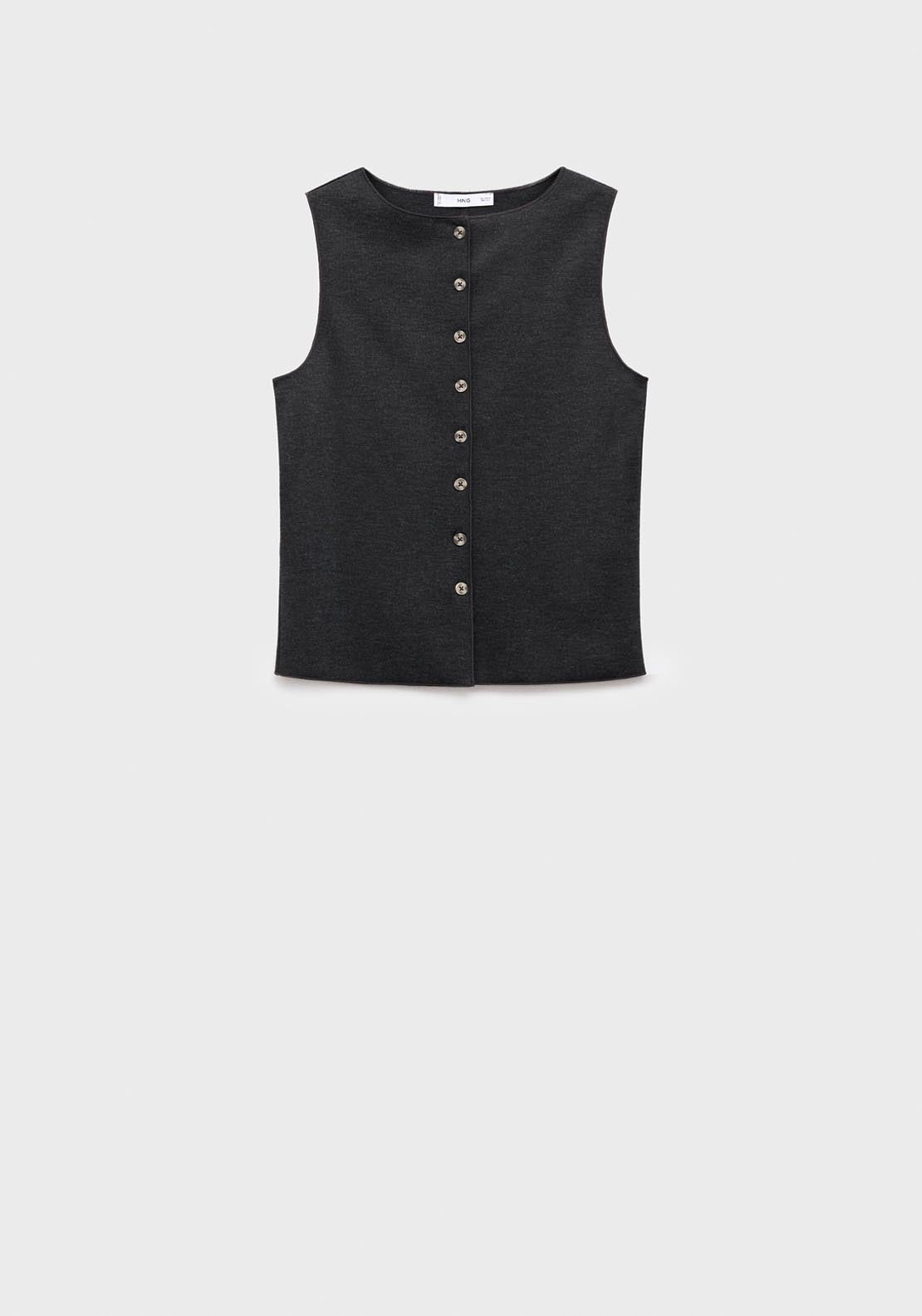 Mango Round Neck Buttoned Waistcoat - Grey 4 Shaws Department Stores