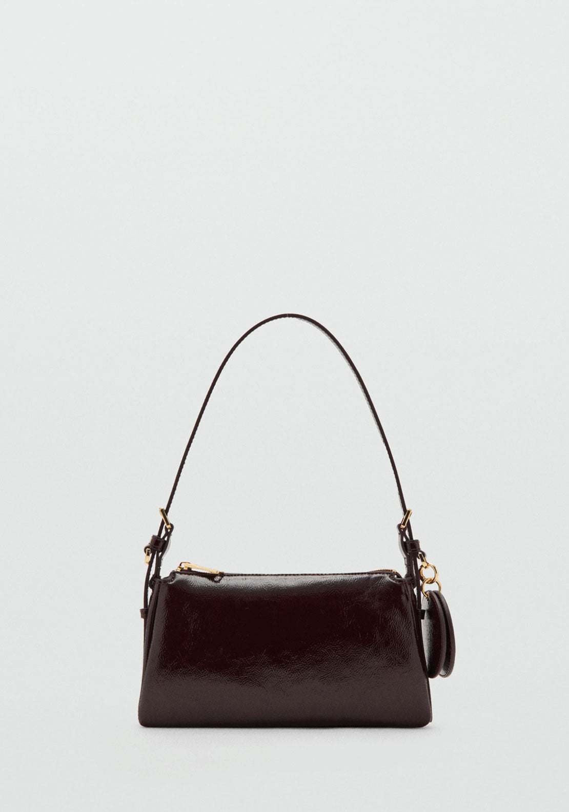 Shiny Shoulder Bag - Burgundy