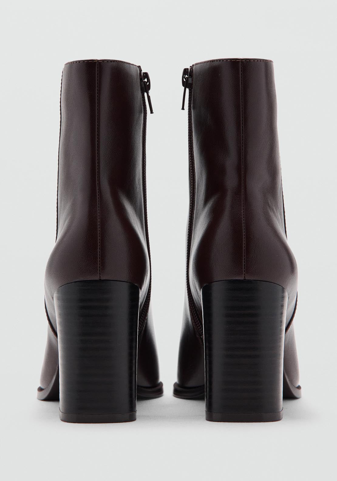 Ankle Boots With Block Heel - Brown
