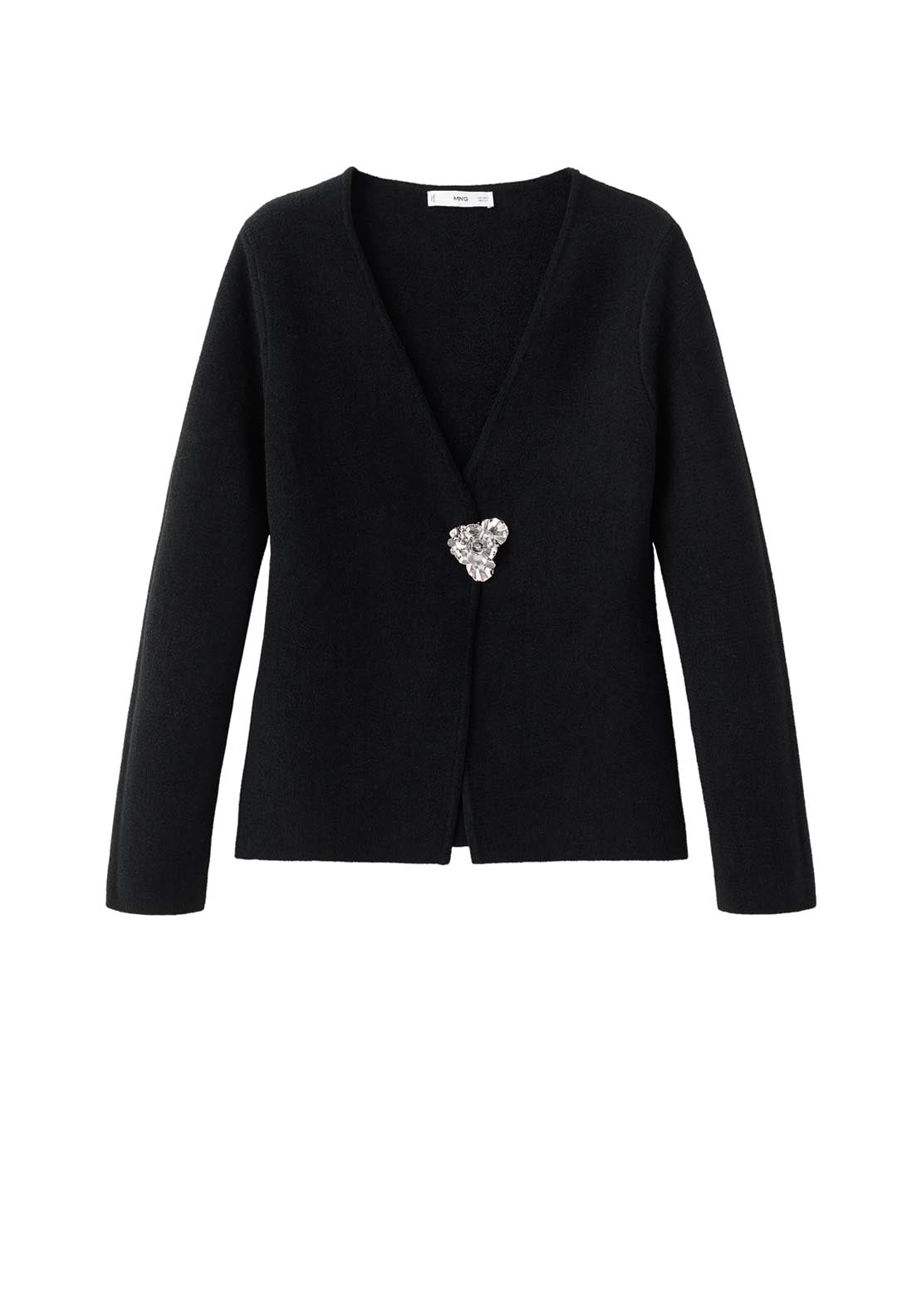 Mango Knitted Cardigan With Jewel Button - Black 7 Shaws Department Stores