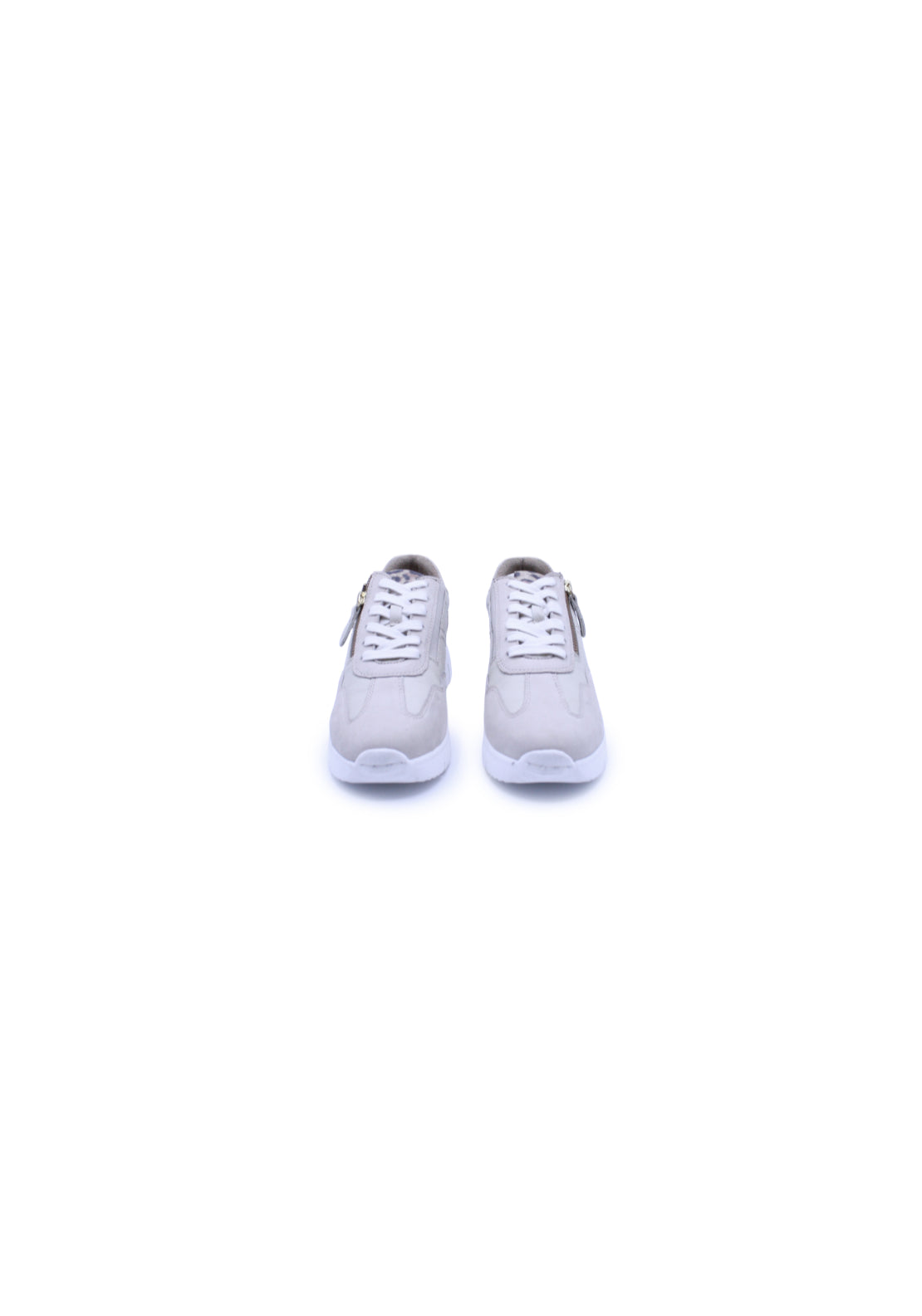 Dubarry Side Zip Leopard Trainer - Beige 4 Shaws Department Stores
