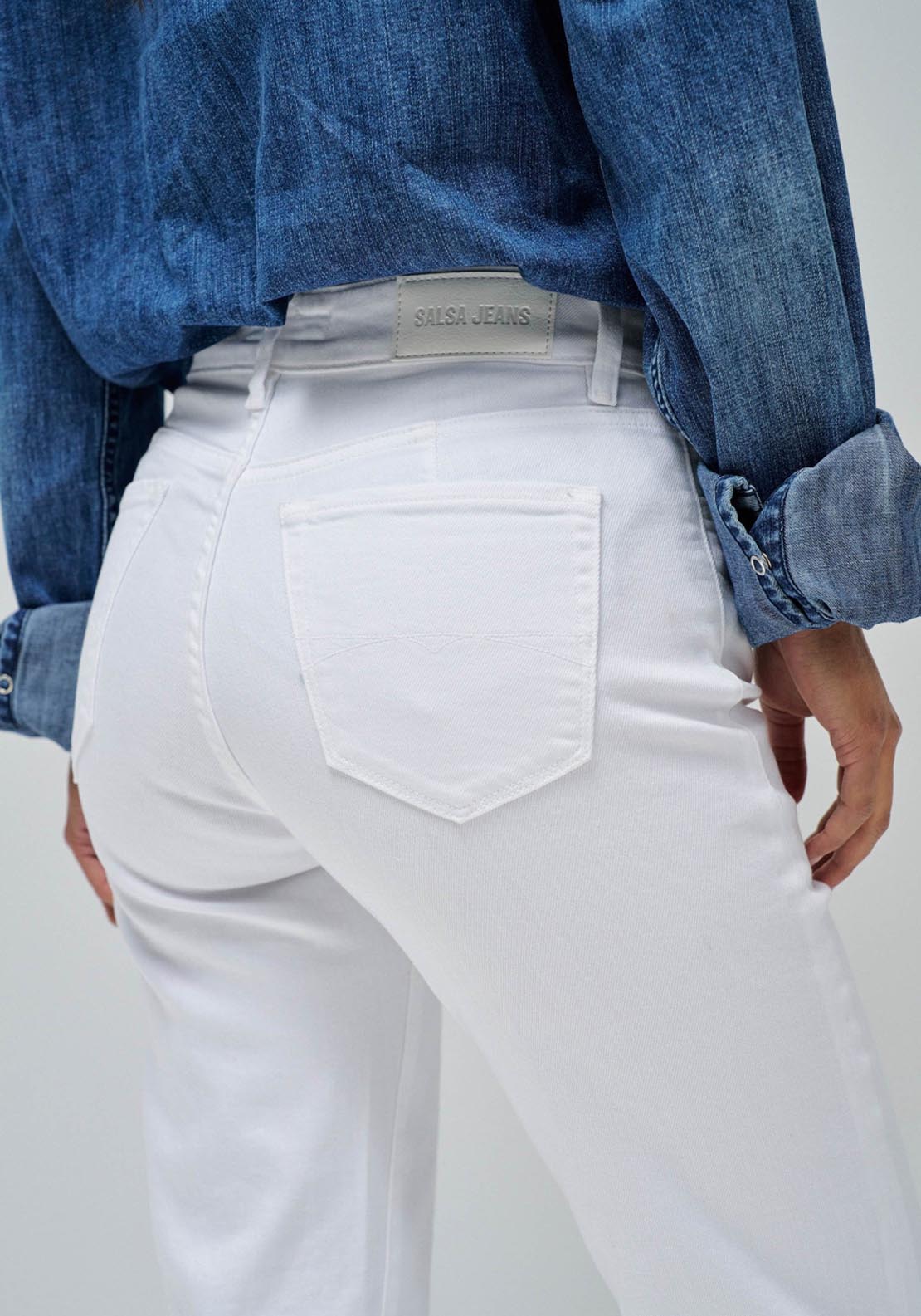 Salsa True Cropped Slim - White 4 Shaws Department Stores