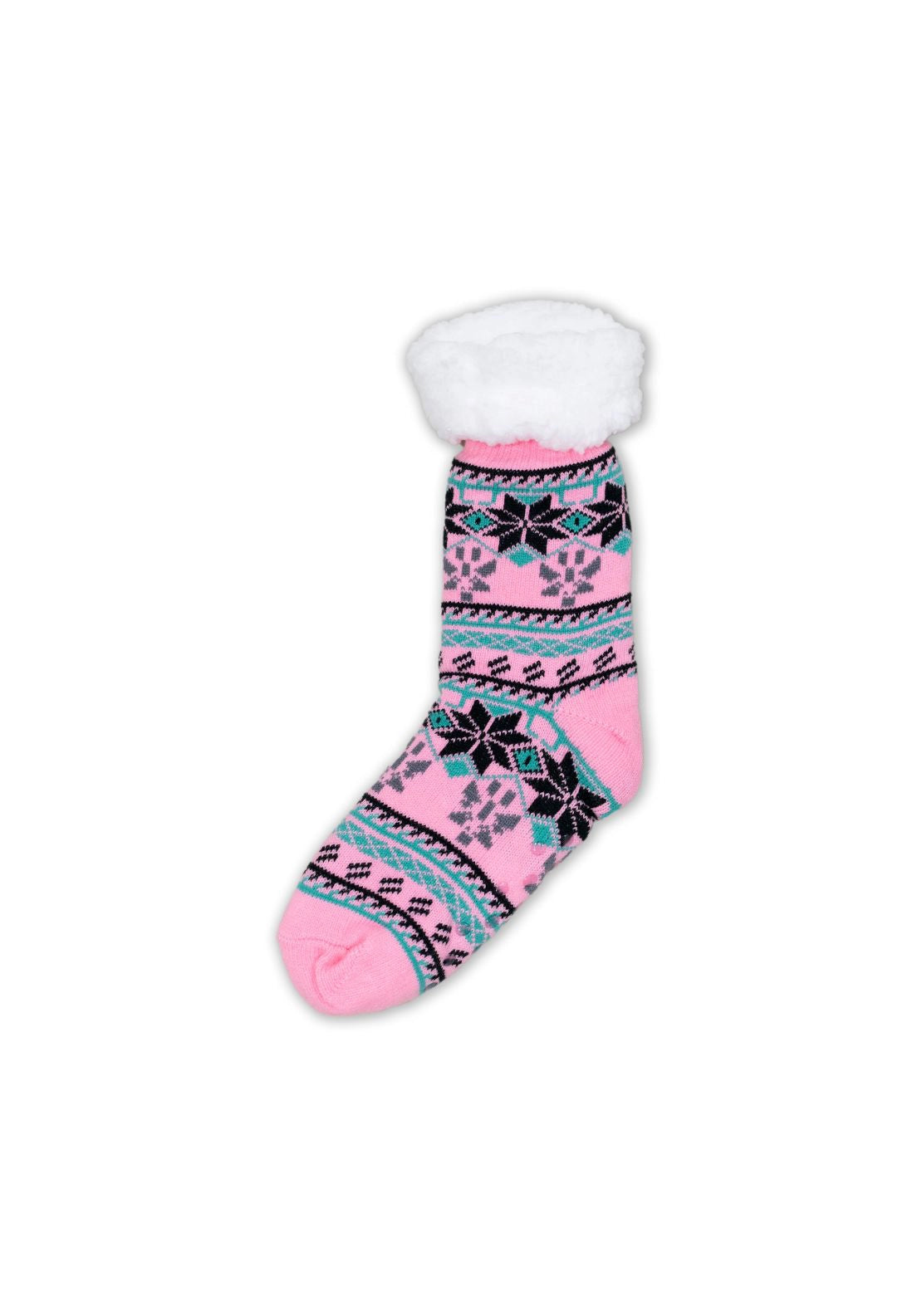 Passion Accessories Fair Isle Snuggle Socks - Snowflake Pink 2 Shaws Department Stores