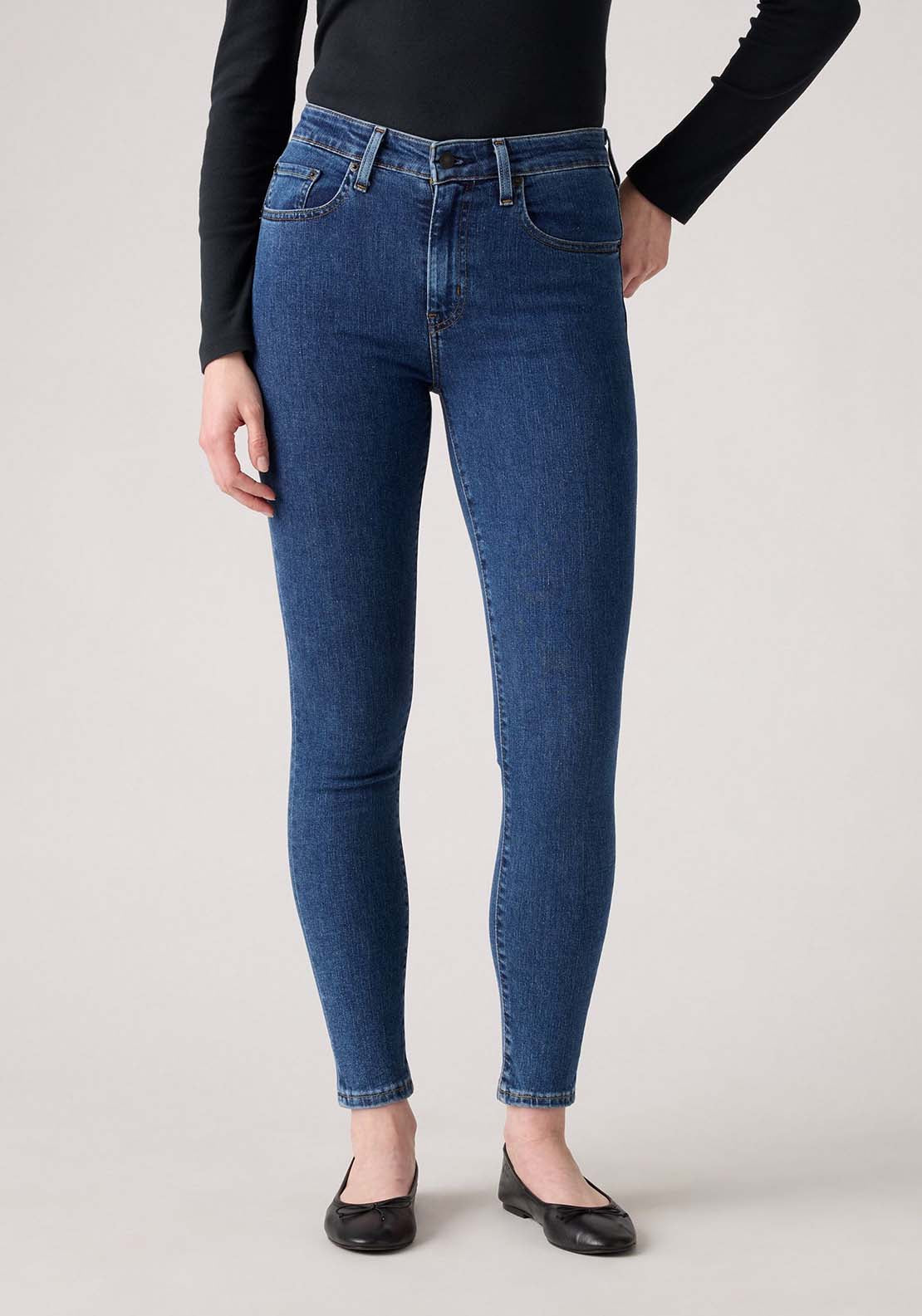 Levis 721 High Rise Skinny Jeans - Mosey Mid Stone 1 Shaws Department Stores