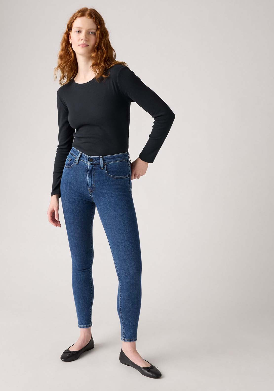 Levis 721 High Rise Skinny Jeans - Mosey Mid Stone 4 Shaws Department Stores