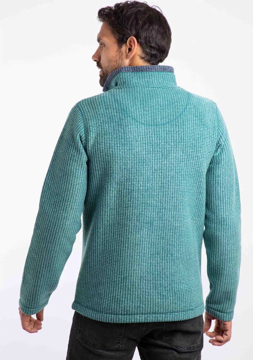 Weird Fish Newark 1/4 Zip Grid Fleece - Leaf Green 2 Shaws Department Stores