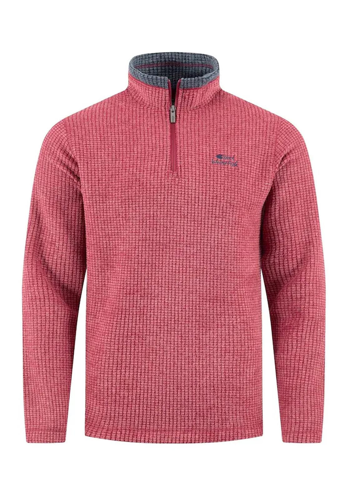Weird Fish Newark 1/4 Zip Grid Fleece - Rhubarb 5 Shaws Department Stores