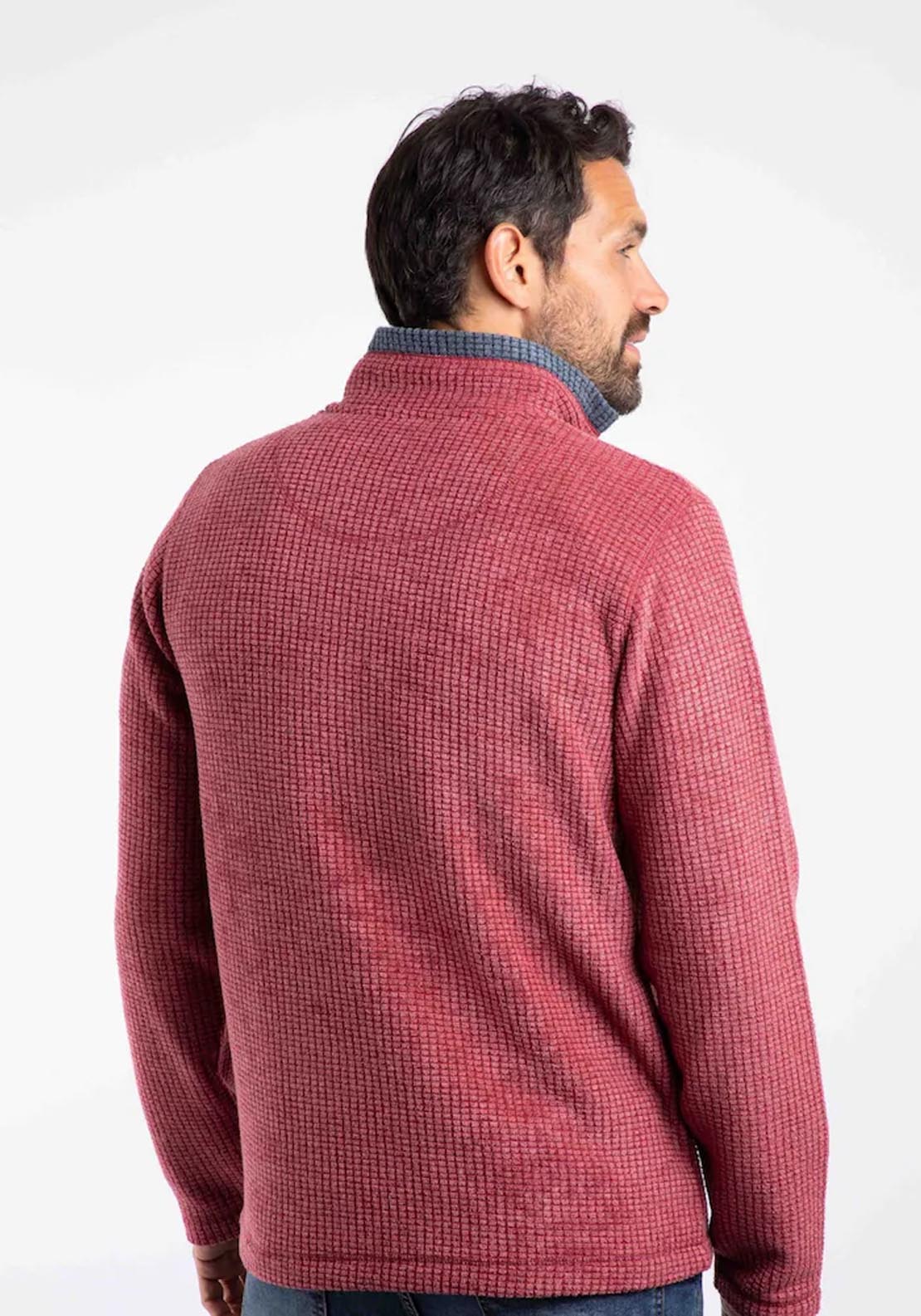 Weird Fish Newark 1/4 Zip Grid Fleece - Rhubarb 2 Shaws Department Stores