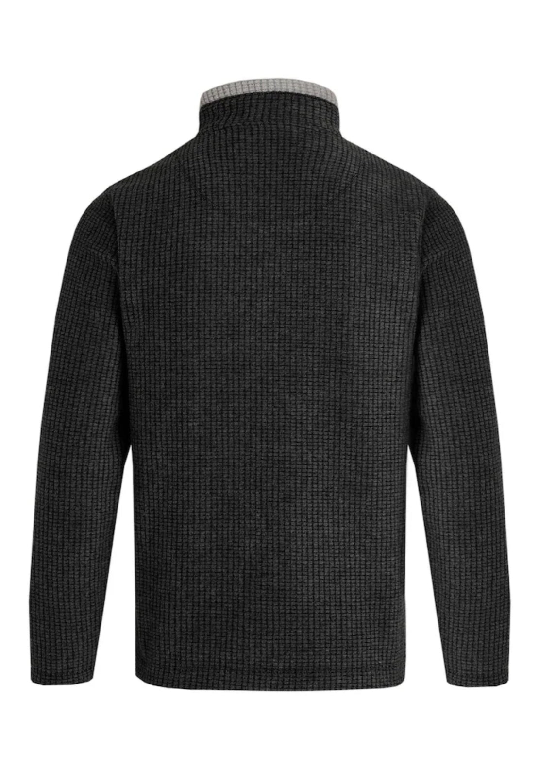 Weird Fish Newark 1/4 Zip Grid Fleece - Black 7 Shaws Department Stores