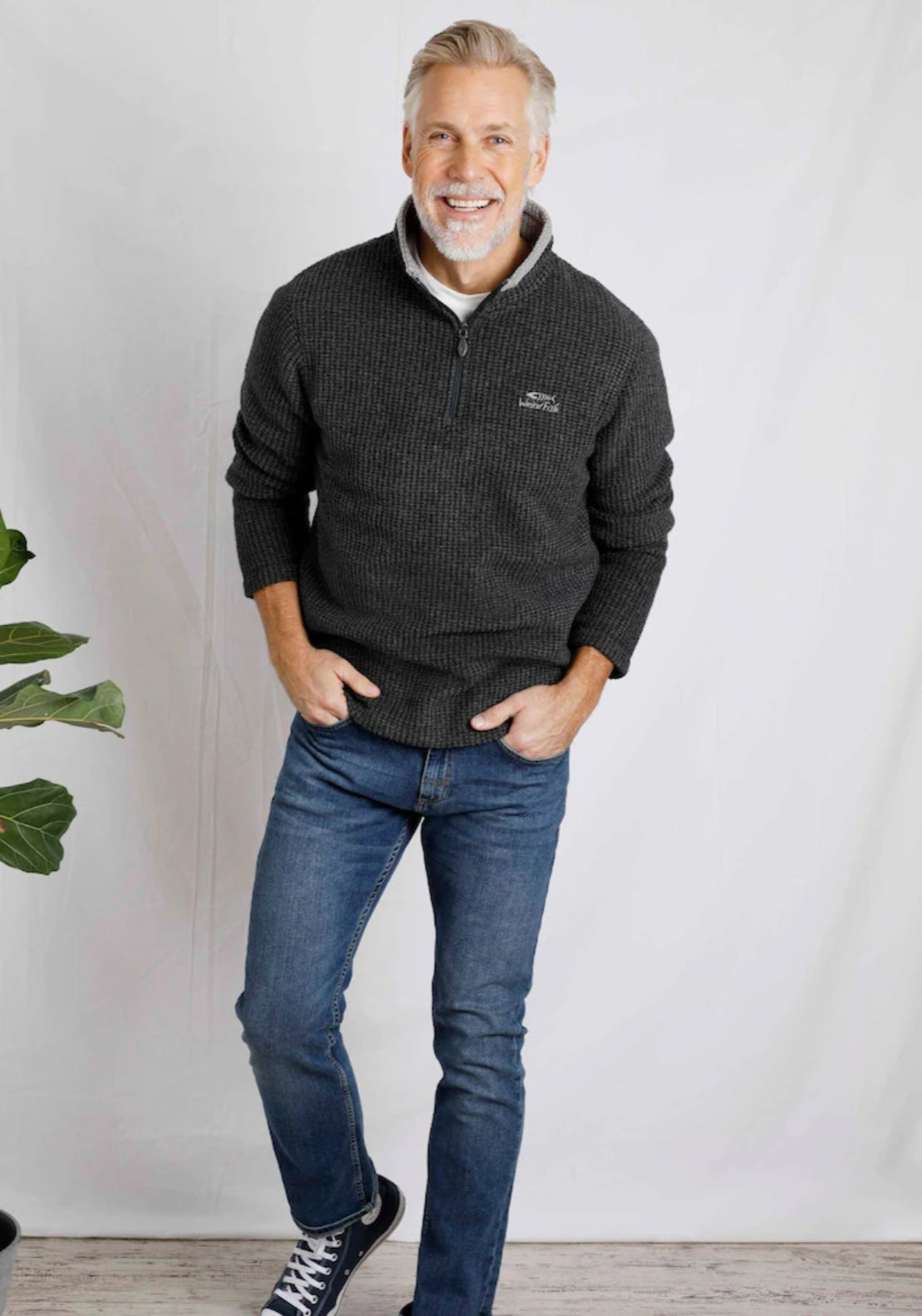 Weird Fish Newark 1/4 Zip Grid Fleece - Black 5 Shaws Department Stores