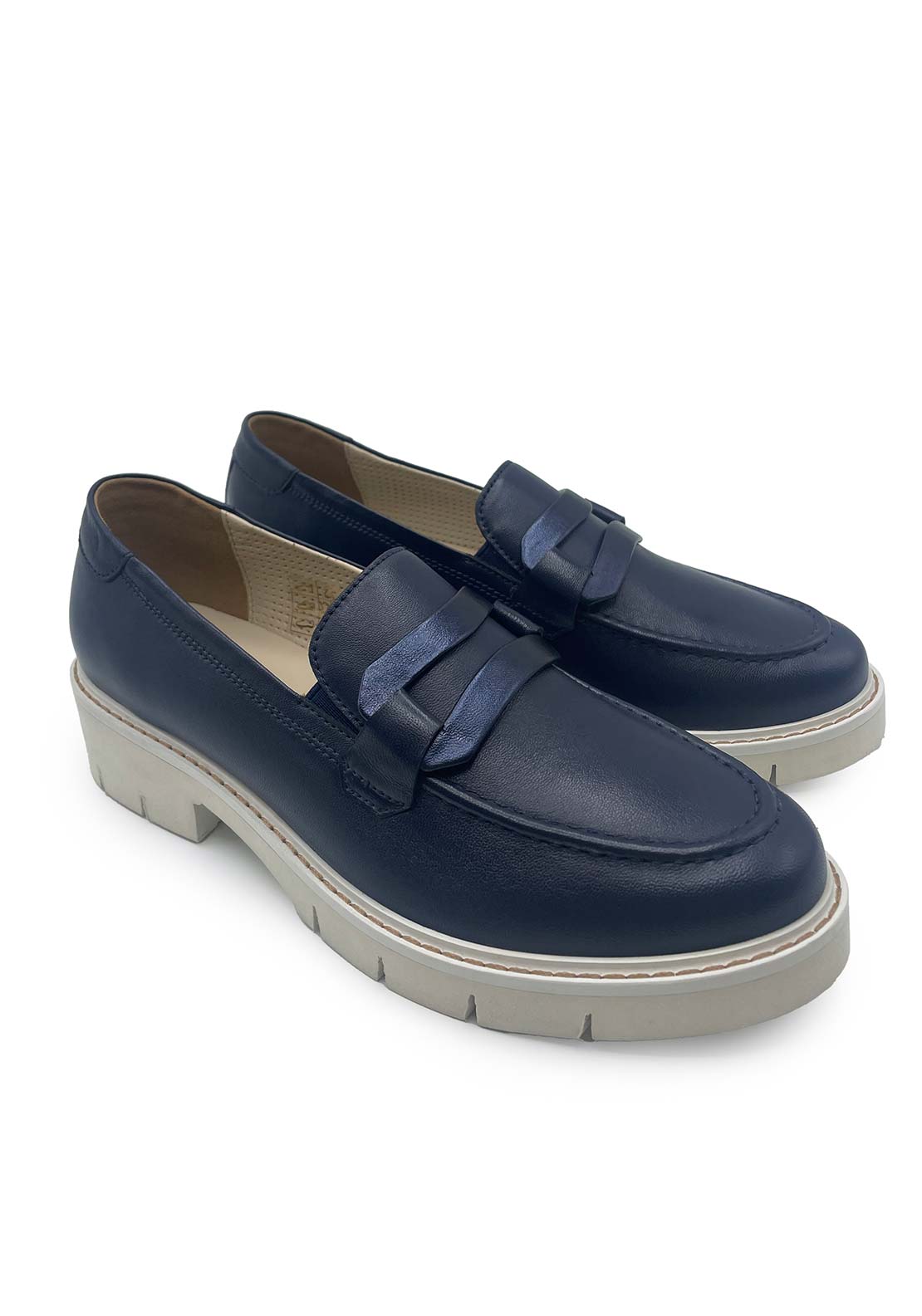 Dubarry Callie Low Wedge Loafer - Navy 2 Shaws Department Stores