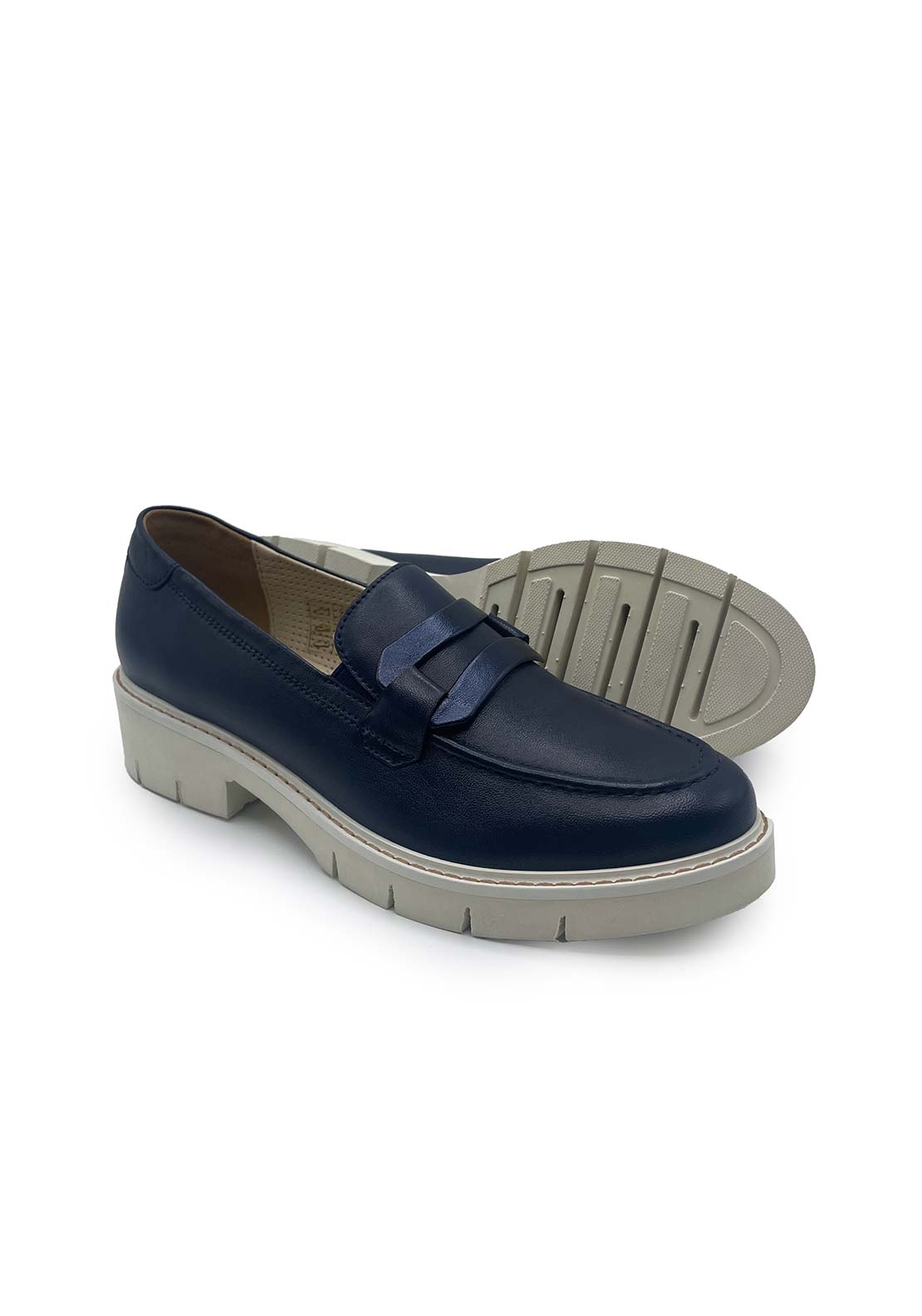 Dubarry Callie Low Wedge Loafer - Navy 1 Shaws Department Stores