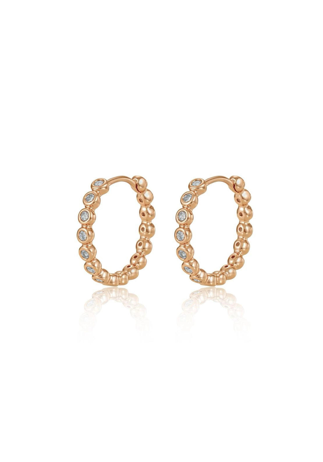 Circle Ball Huggie Earrings - Gold
