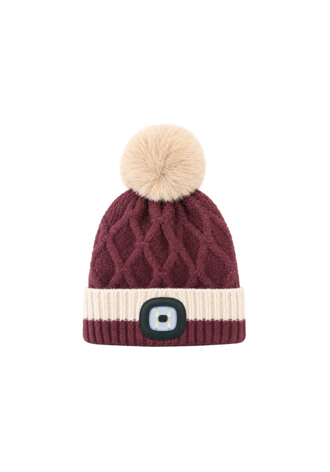 LED Bobble Hat - Wine