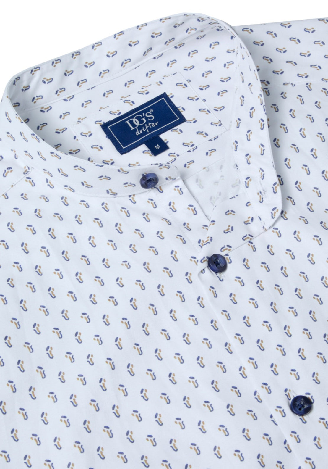 Drifter Short Sleeve Mao Collar Shirt - Camel 19 2 Shaws Department Stores