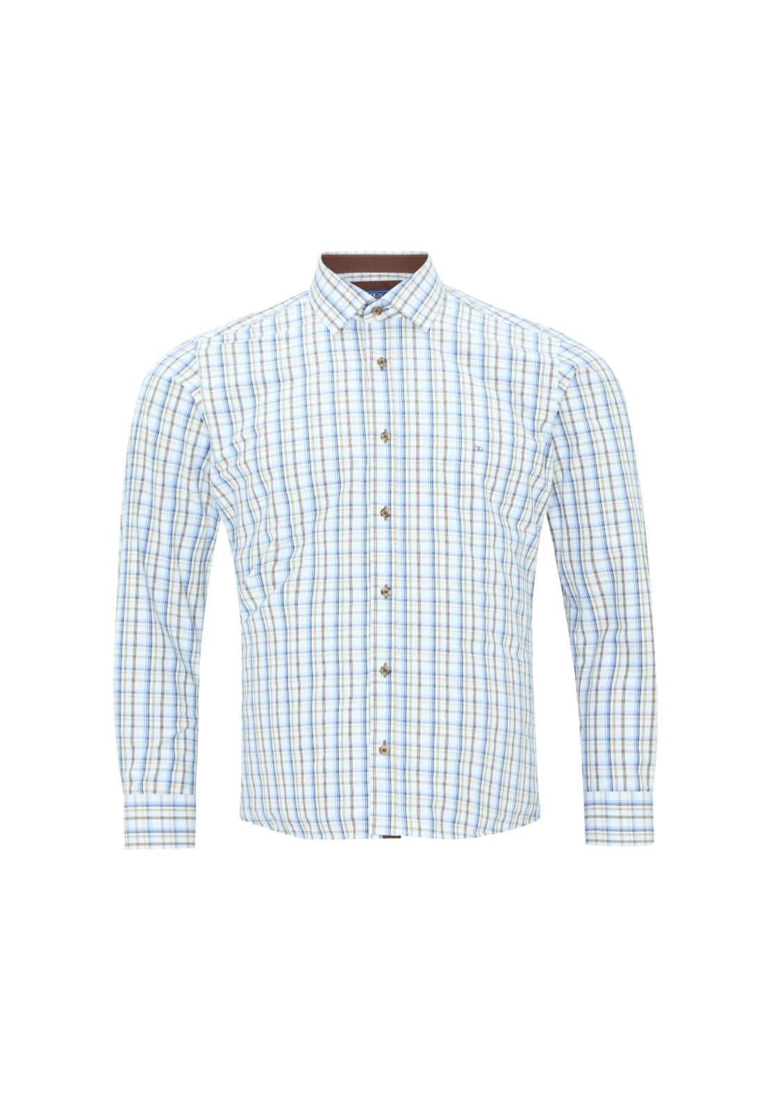 Long Sleeve Check Shirt - Brown