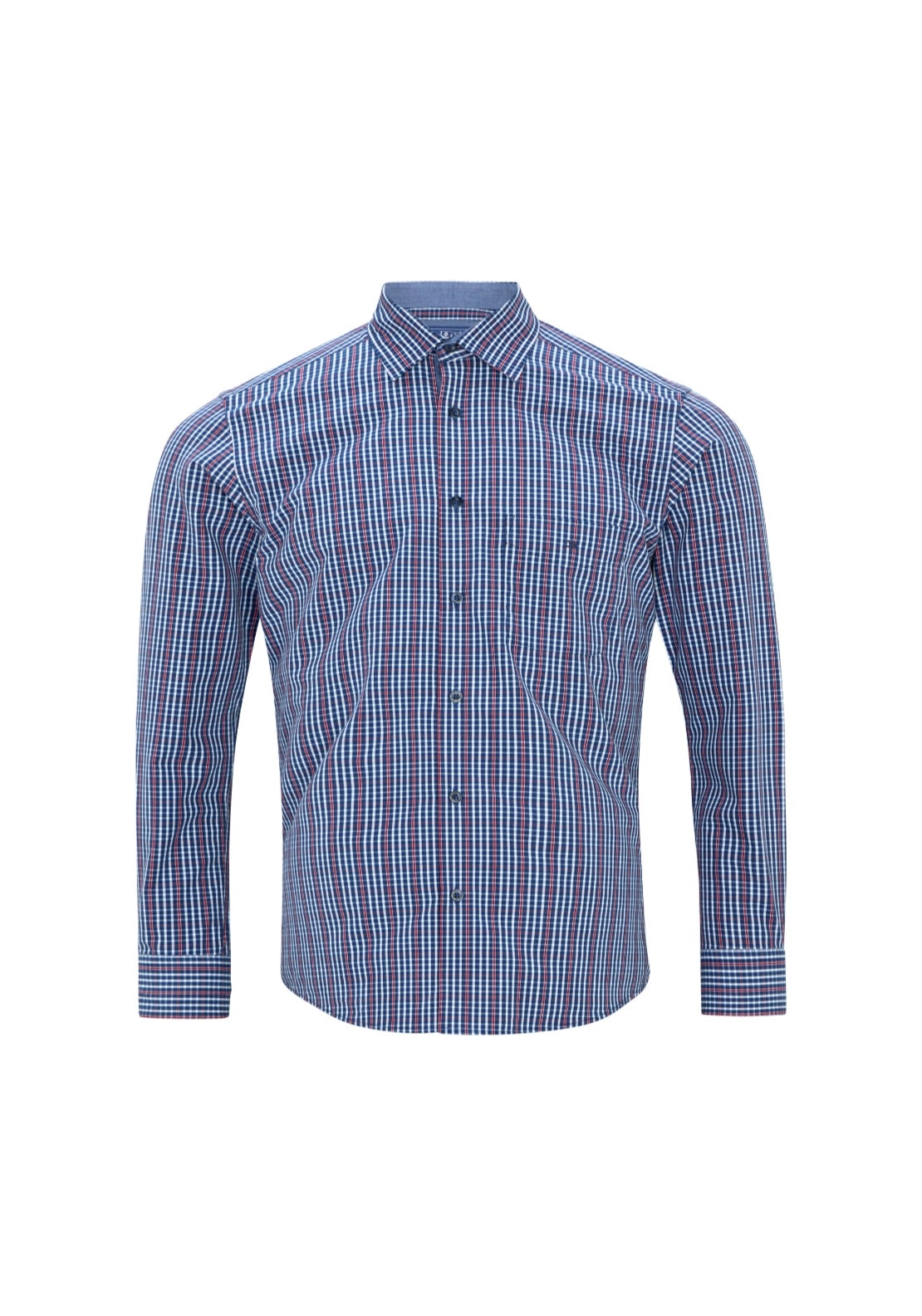 Drifter Check Shirt Long Sleeve - Navy 1 Shaws Department Stores