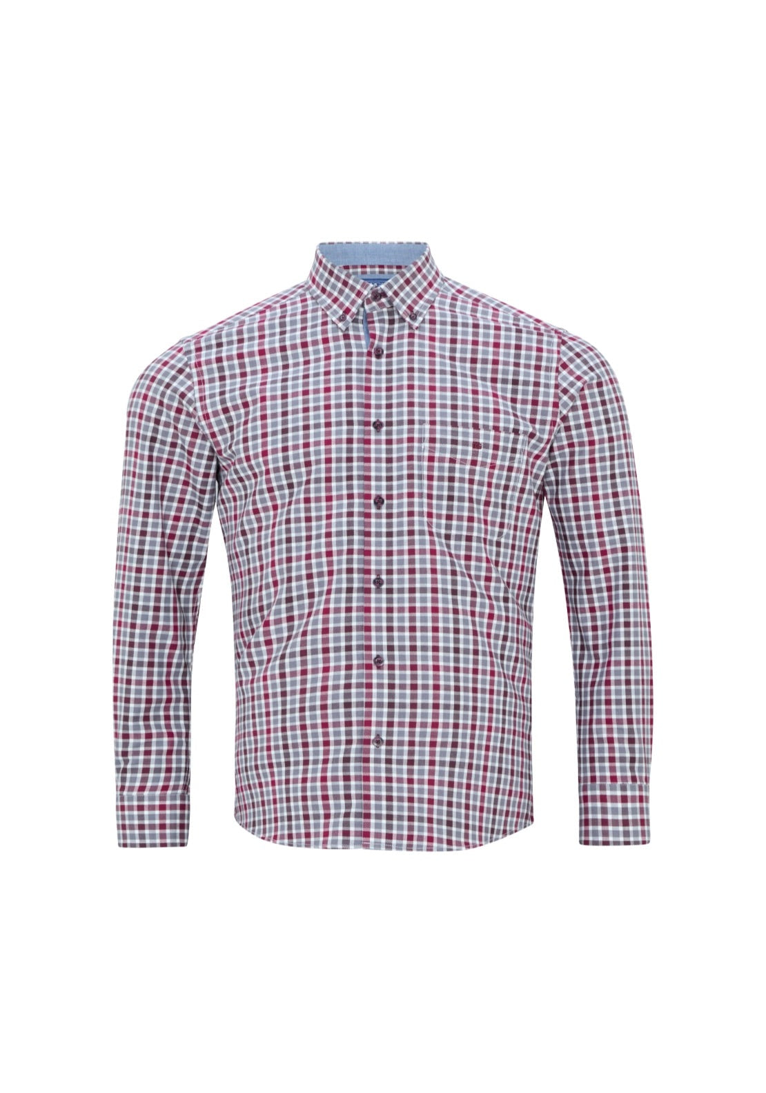 Drifter Long Sleeve Check Shirt - Red 1 Shaws Department Stores