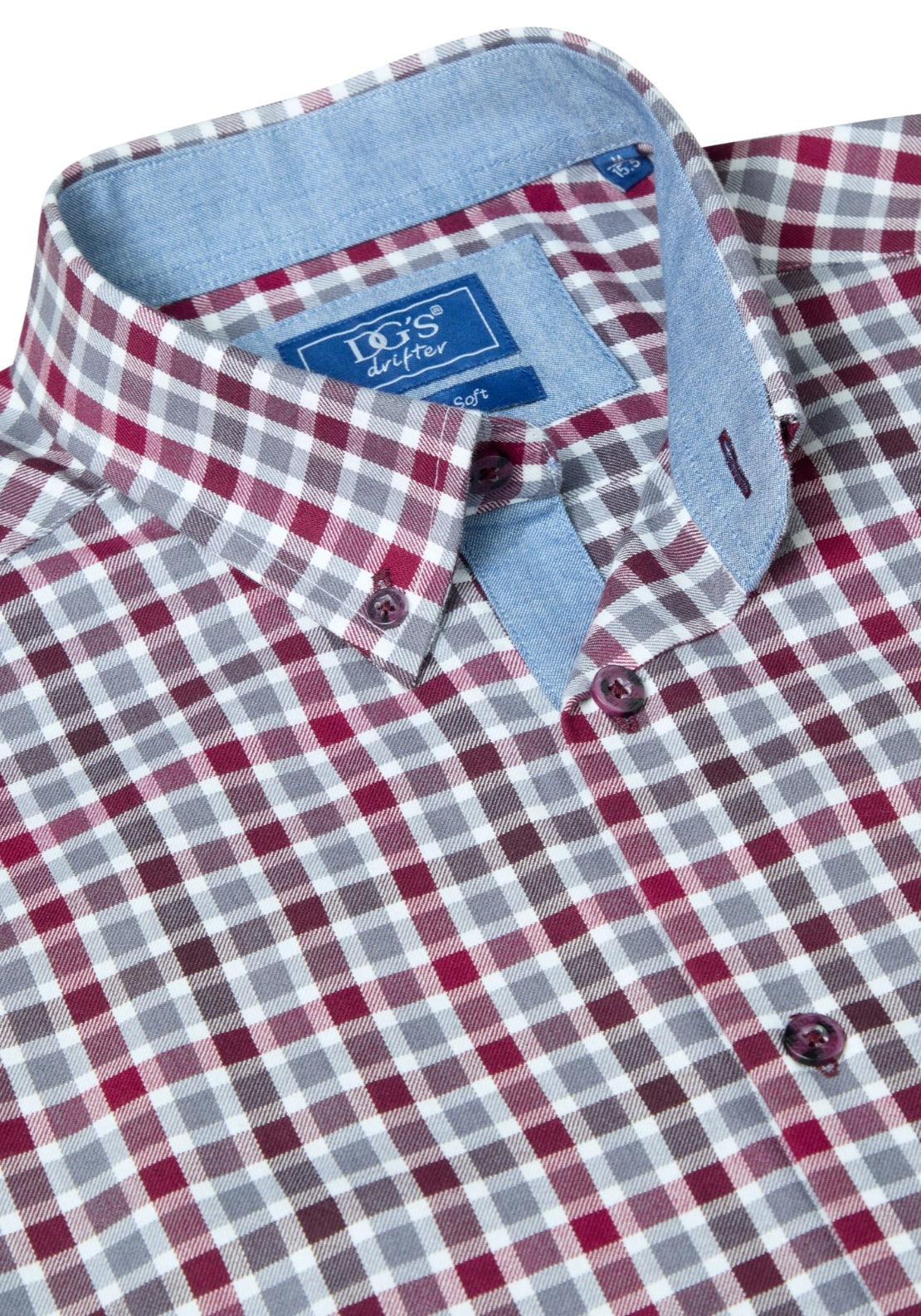 Drifter Long Sleeve Check Shirt - Red 2 Shaws Department Stores
